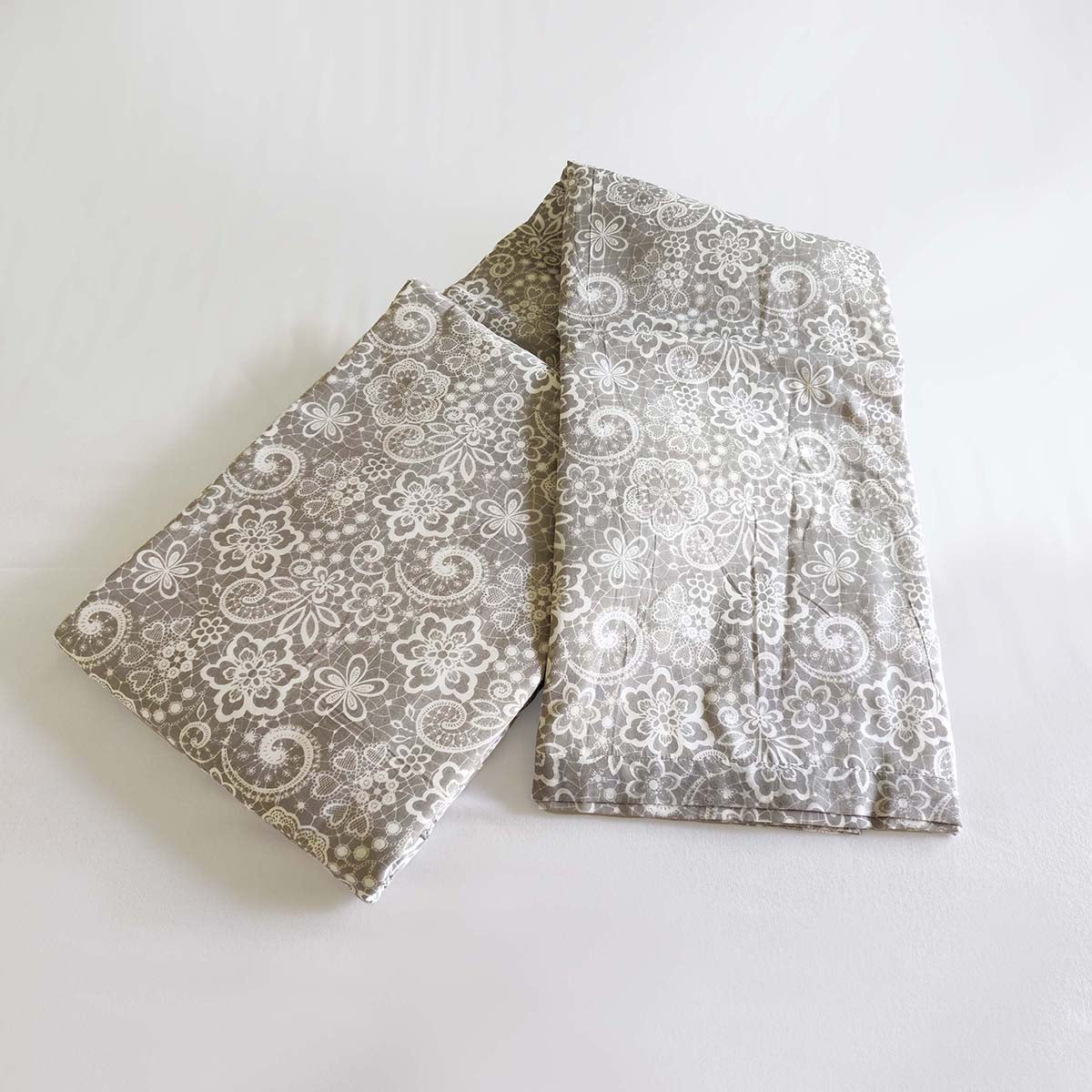 LACE print - Grey colour soft Cotton blanket, three layer dohar, sizes available