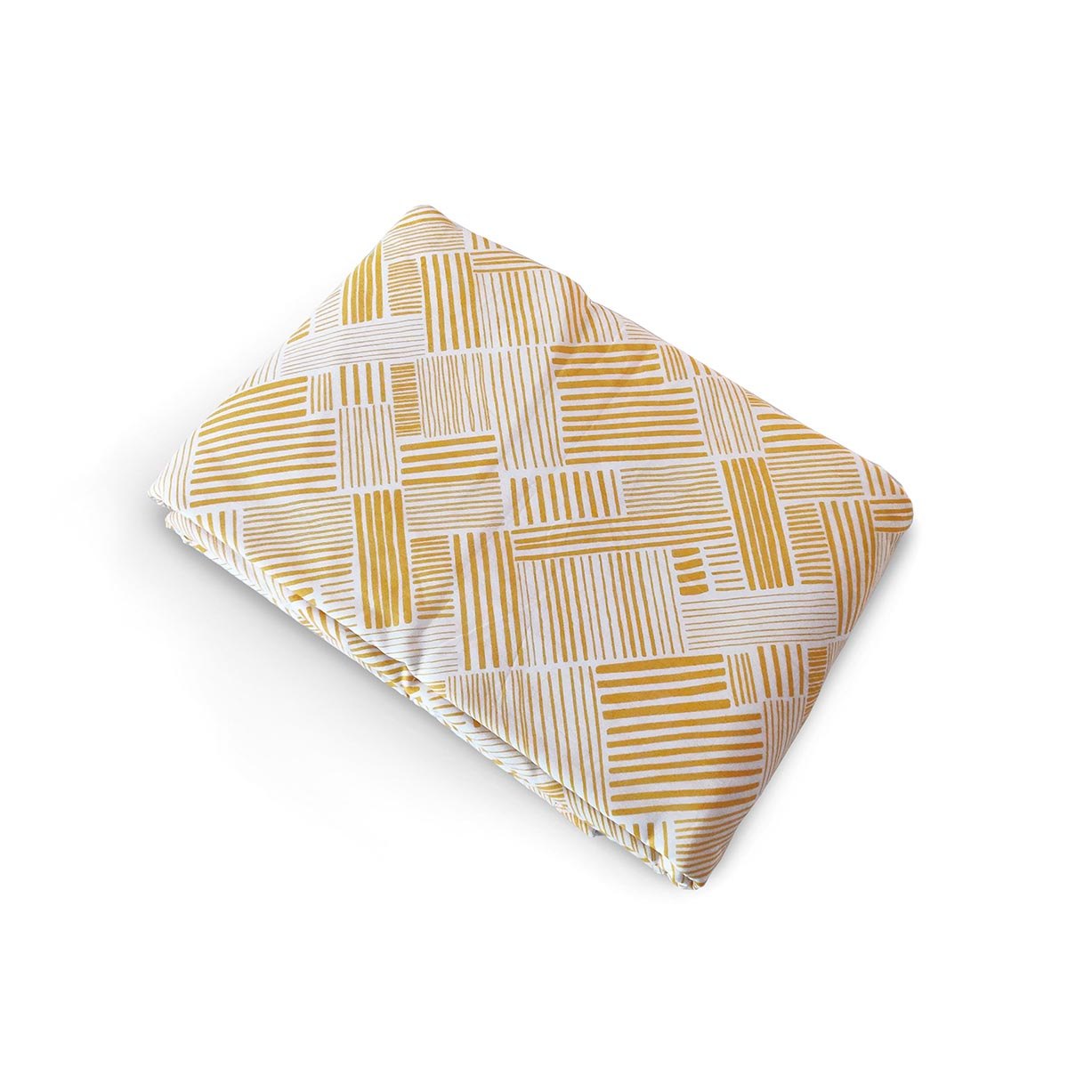 MODERN RETRO - Yellow stripe print soft Cotton three layer dohar, sizes available