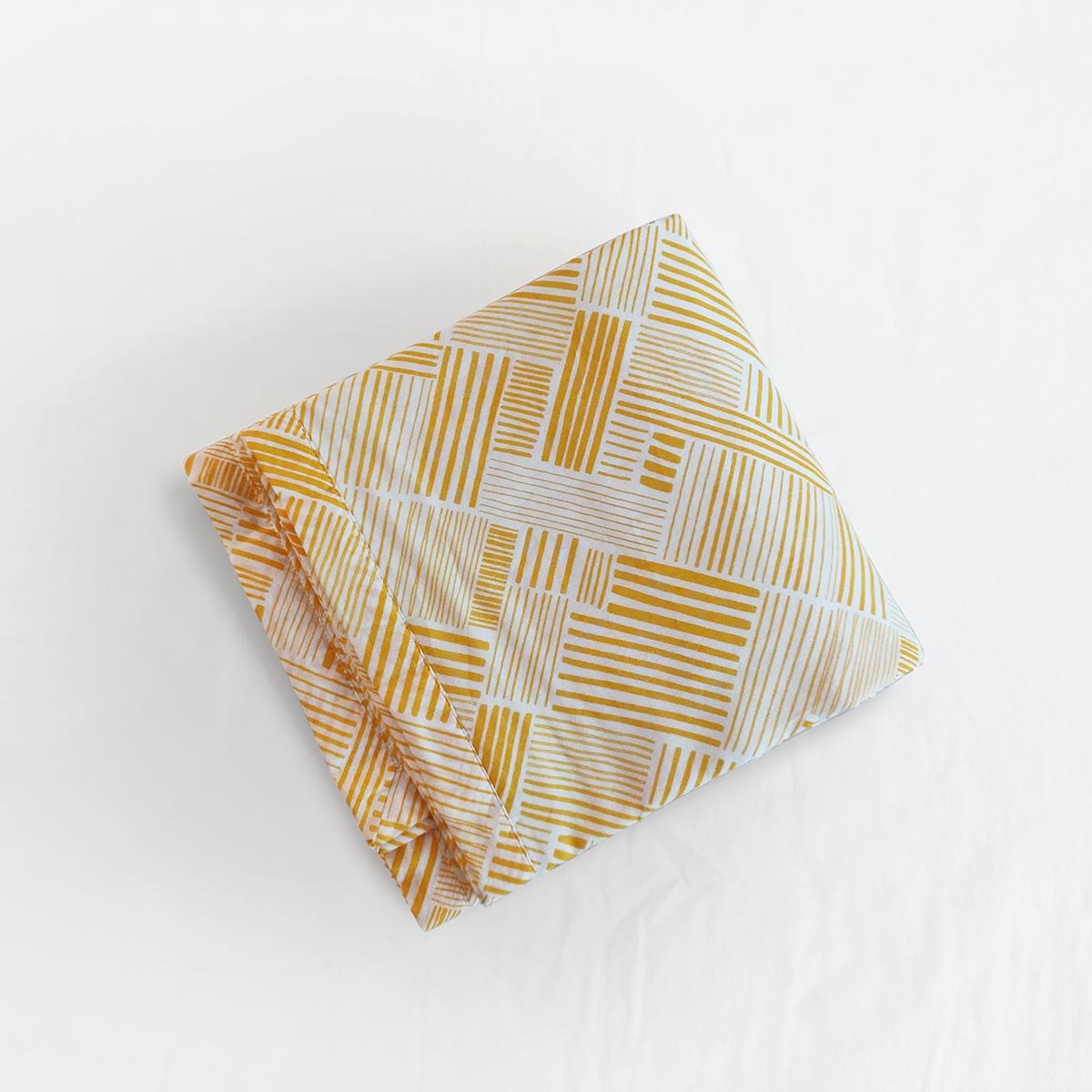 MODERN RETRO - Yellow stripe print soft Cotton three layer dohar, sizes available