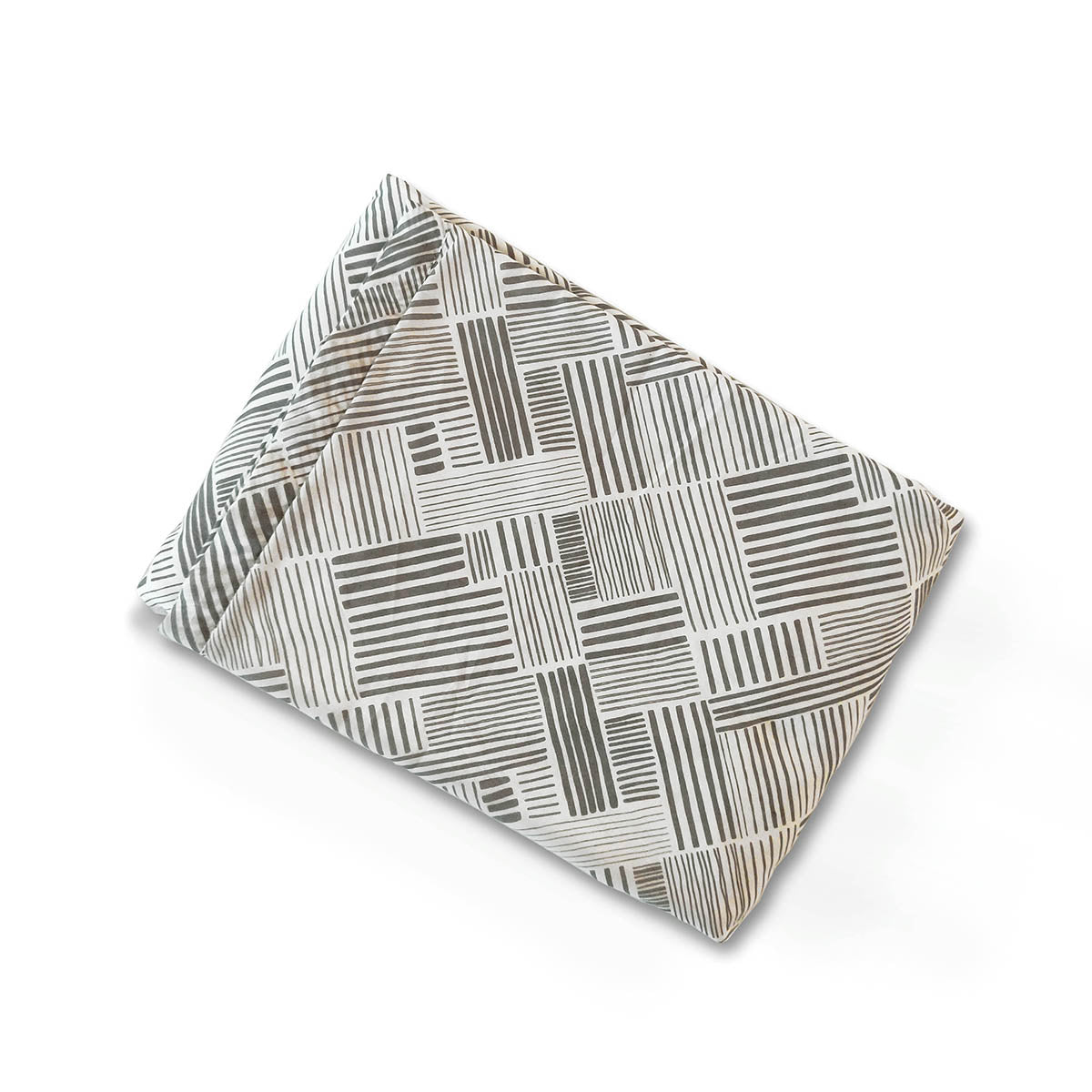 MODERN RETRO - Grey stripe print soft Cotton three layer dohar, sizes available