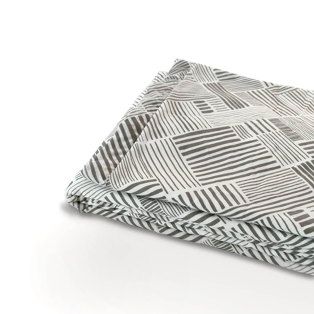MODERN RETRO - Grey stripe print soft Cotton three layer dohar, sizes available