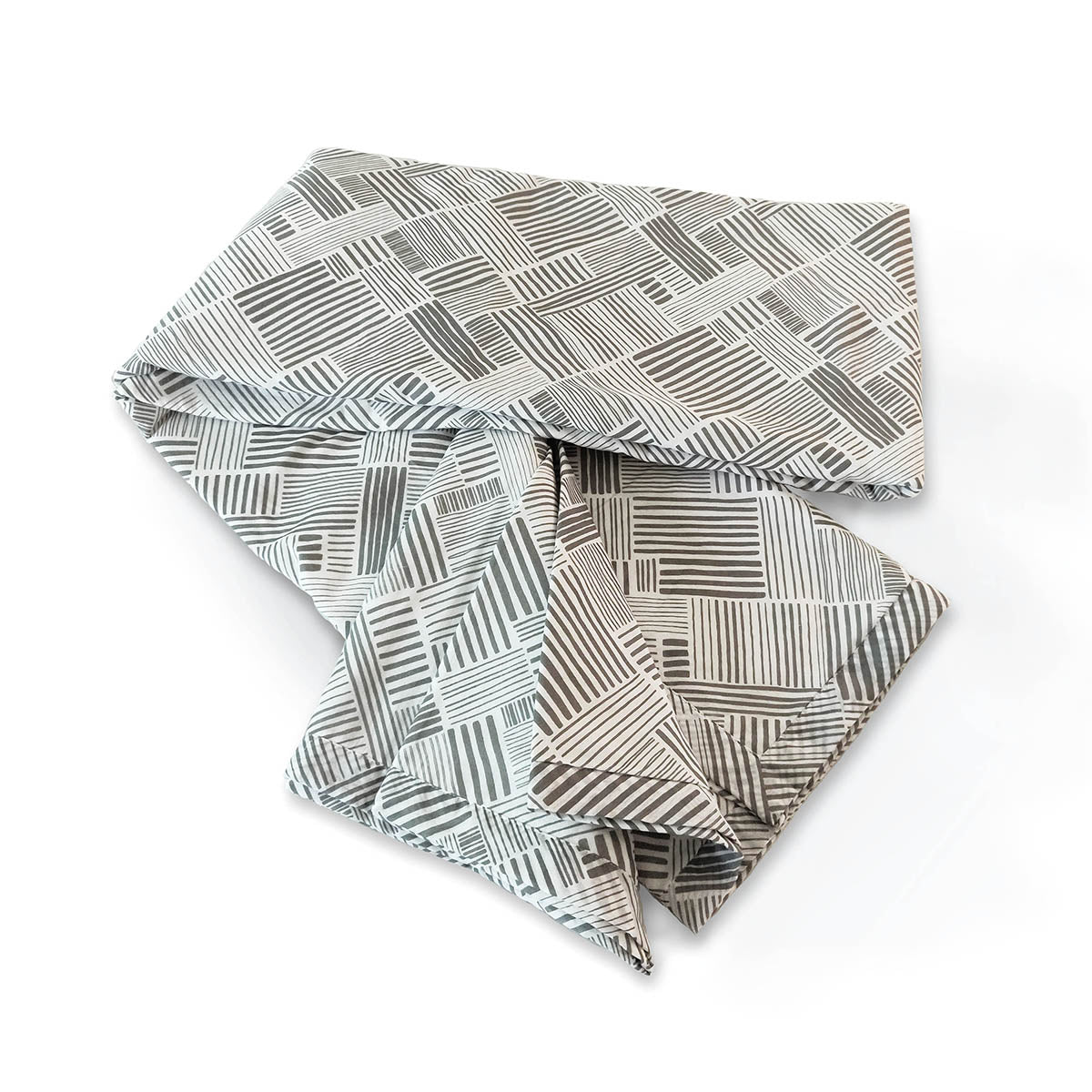 MODERN RETRO - Grey stripe print soft Cotton three layer dohar, sizes available