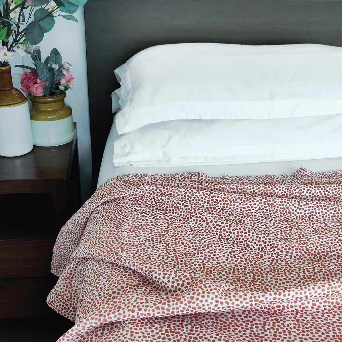 MODERN RETRO - Rust dot print soft Cotton three layer dohar, sizes available