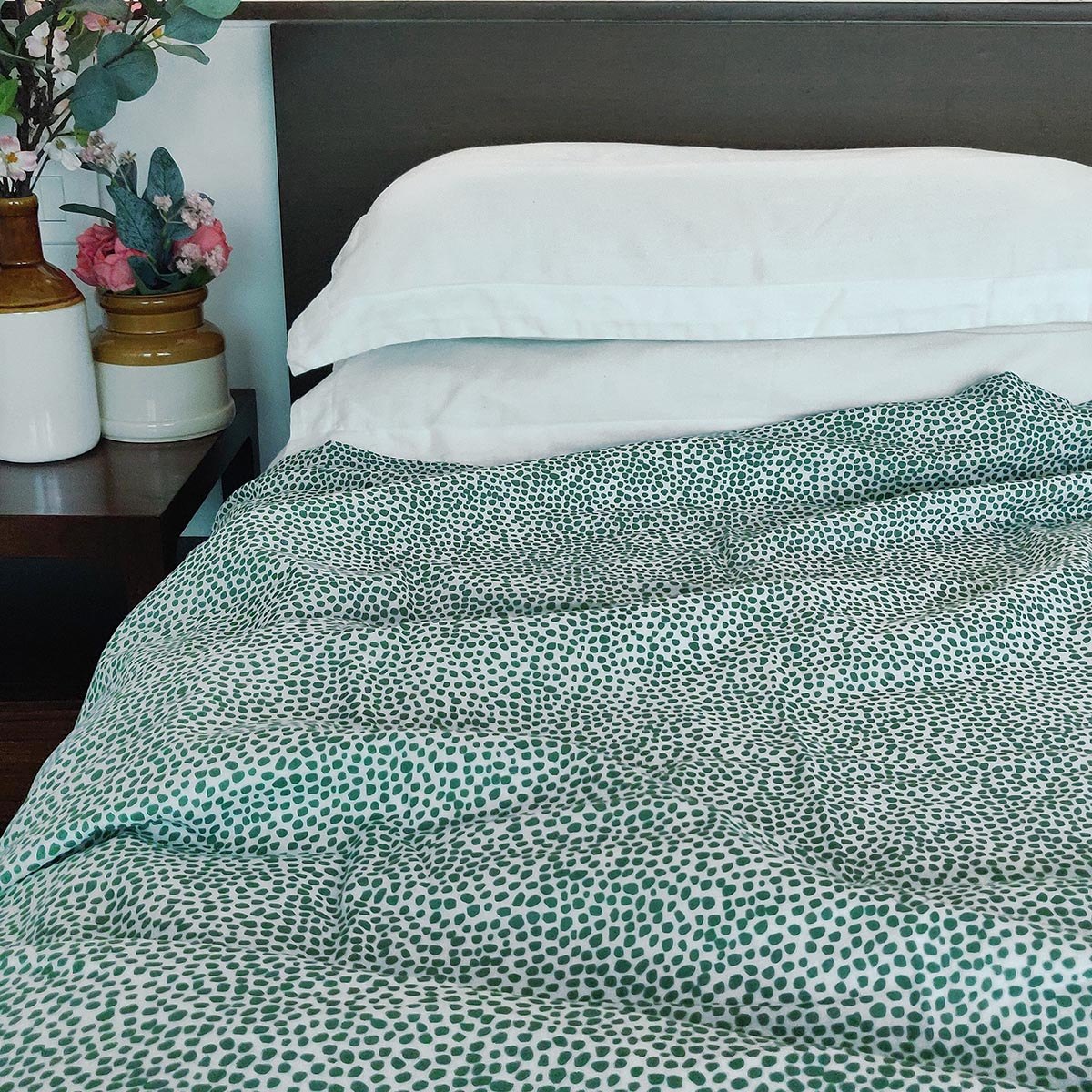 MODERN RETRO - Geen dot print soft Cotton three layer dohar, sizes available