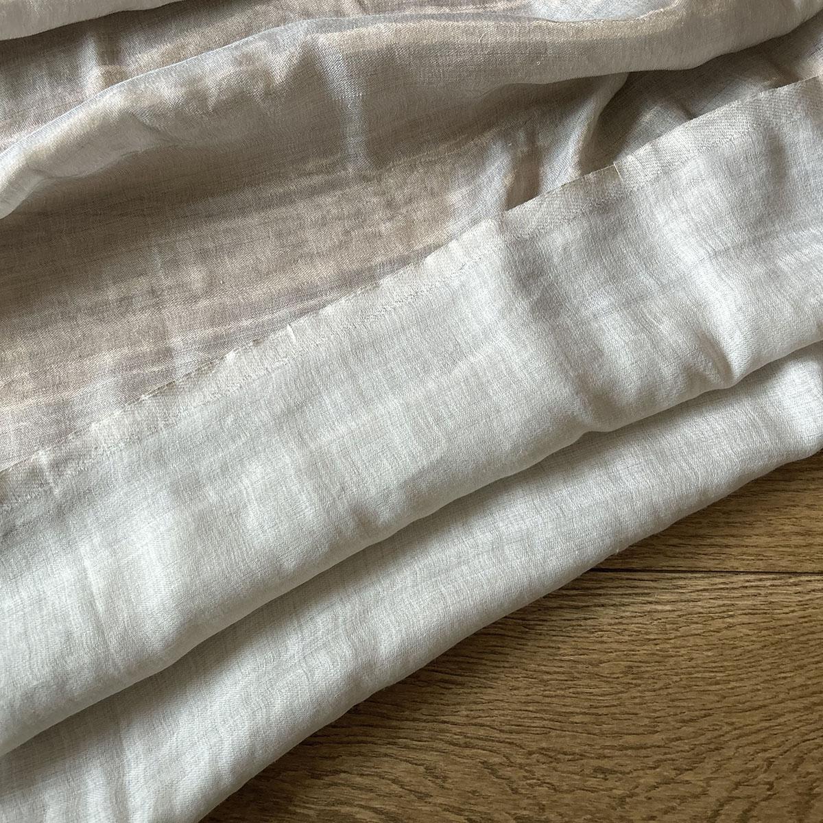 Off White and gold fine wool and zari scarf, reversible stole