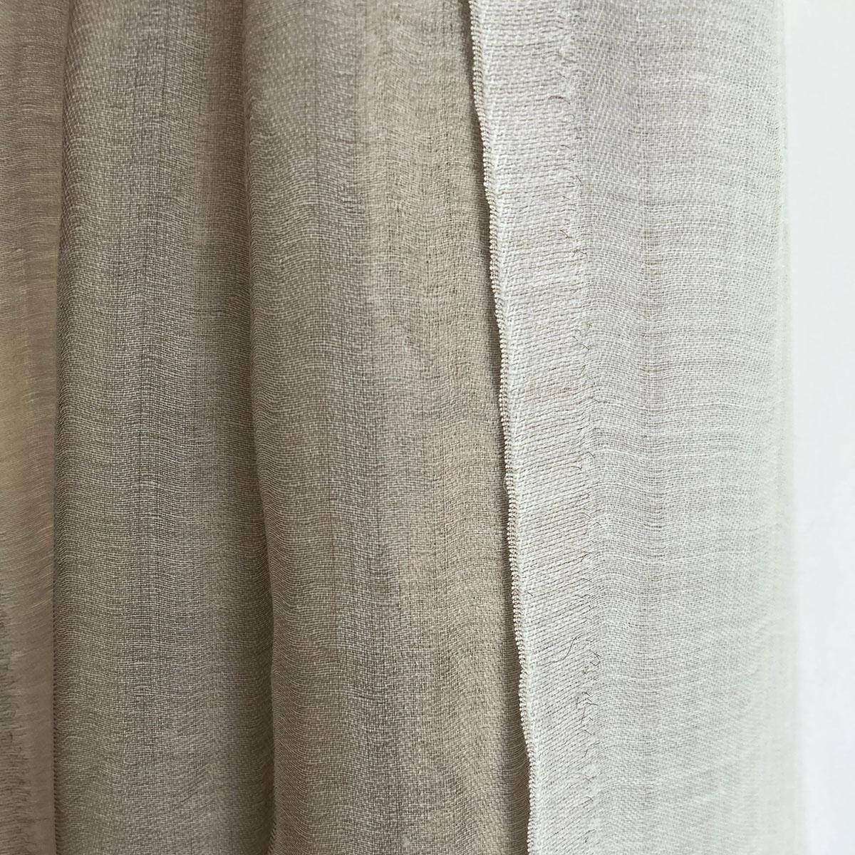 Off White and gold fine wool and zari scarf, reversible stole