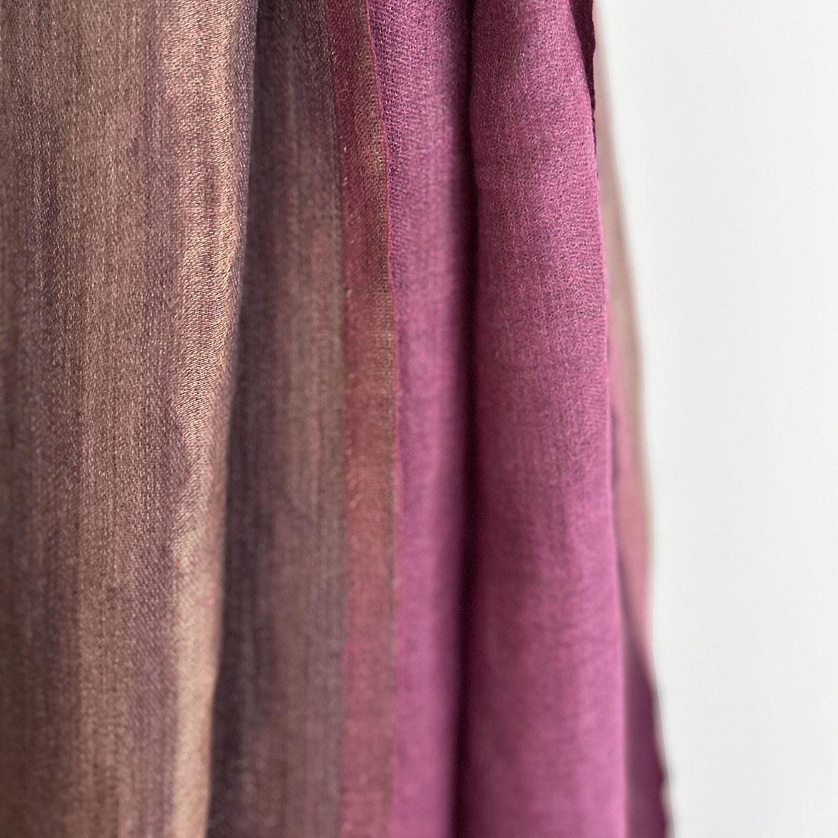 Dark Pink and gold fine wool and zari scarf, reversible stole