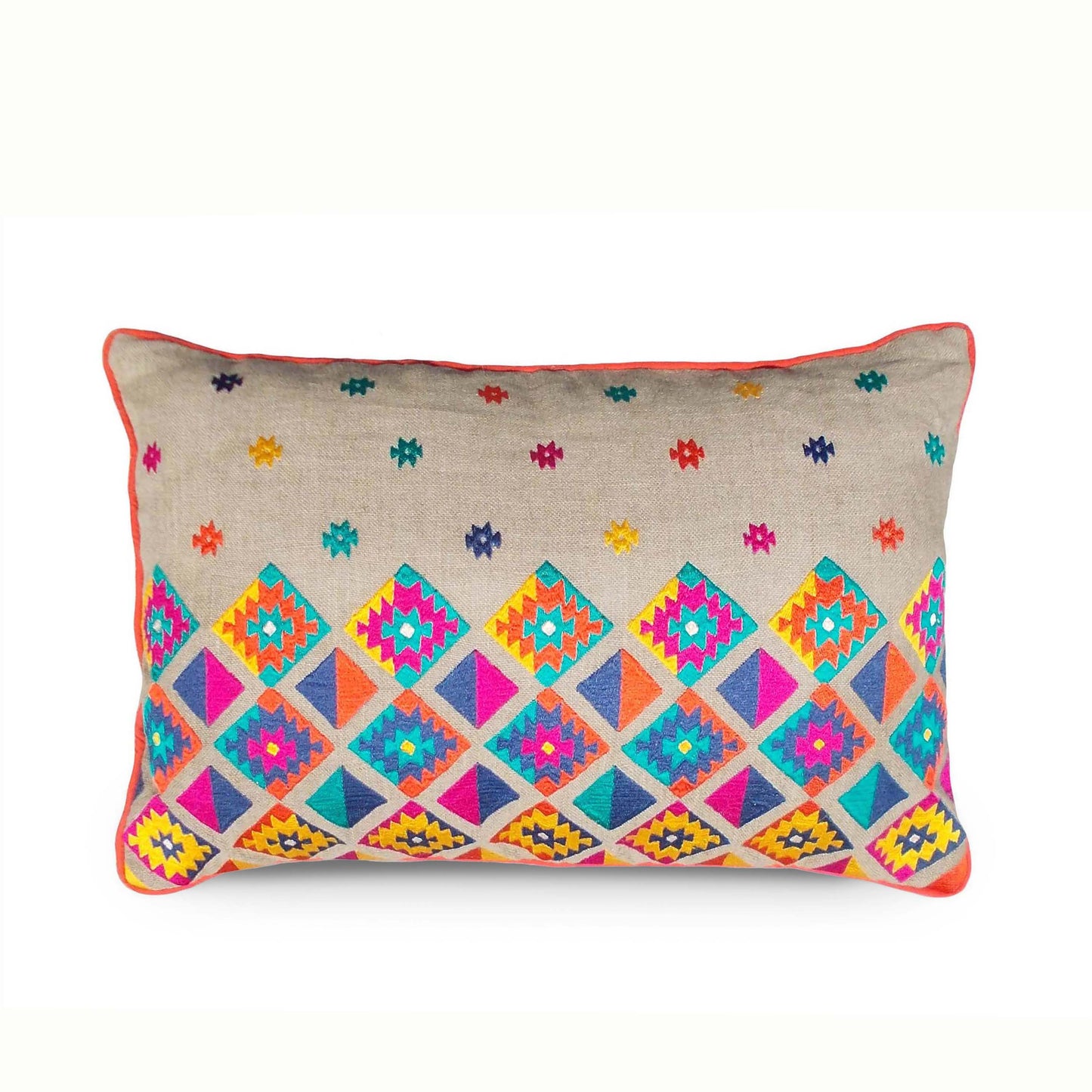 Folk - Kilim embroidery Cushion Cover - diamond pattern - Vliving