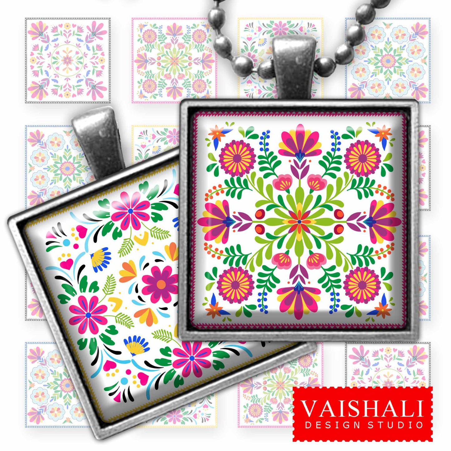 Mexican folk art - Digital Print download, 3 sheets, pendants, magnets, bezel trays