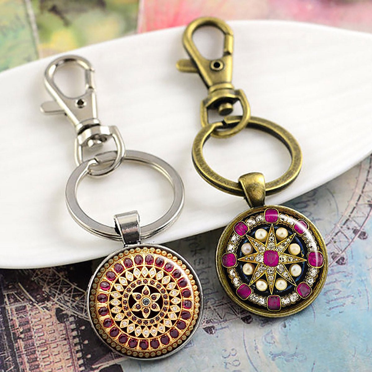 Maharaja Jewels - vintage jewellery, Digital Print download, 3 sheets, pendants, magnets, bezel trays