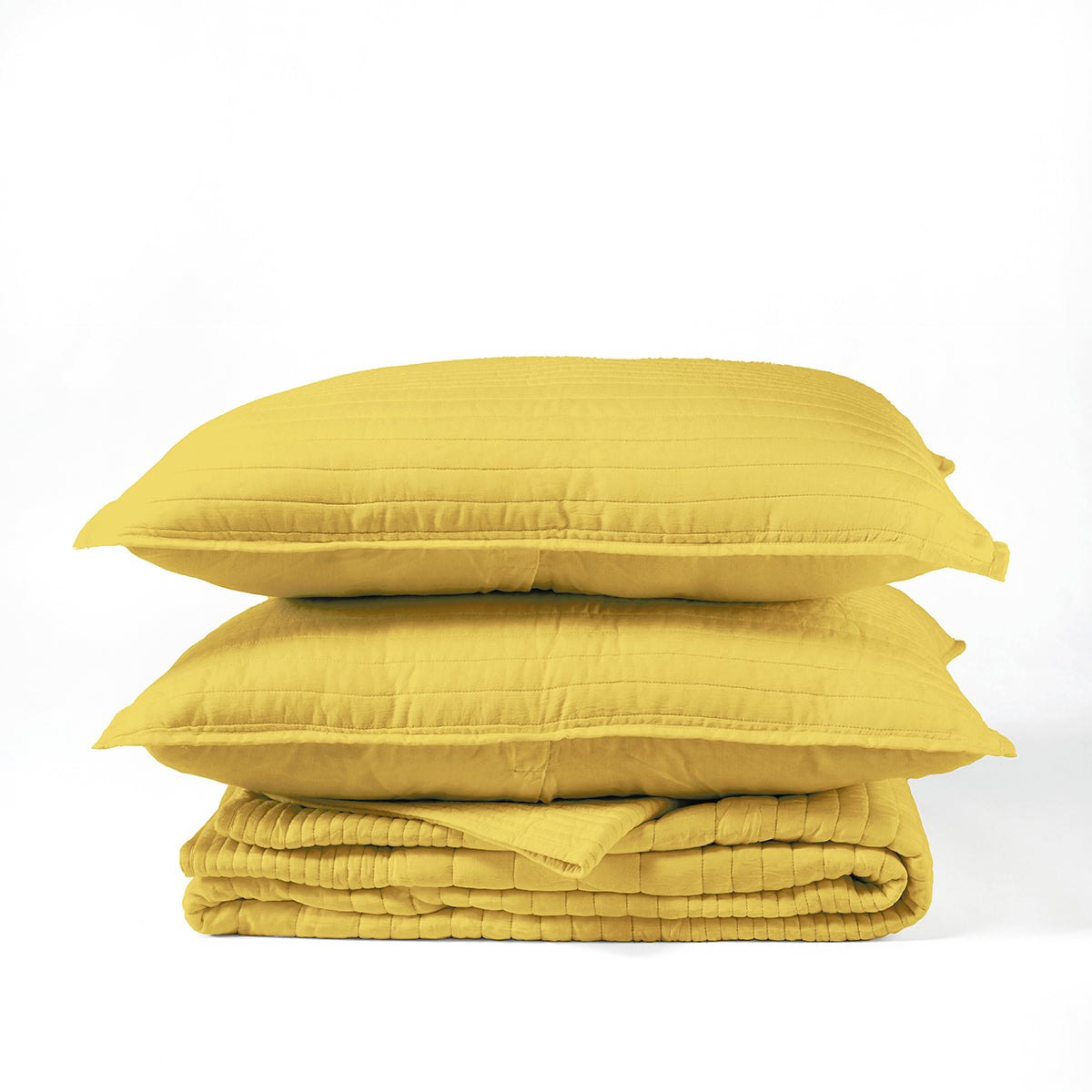 YELLOW luxury 300TC cotton satin Quilt with coordinated pillow cases, Sizes available