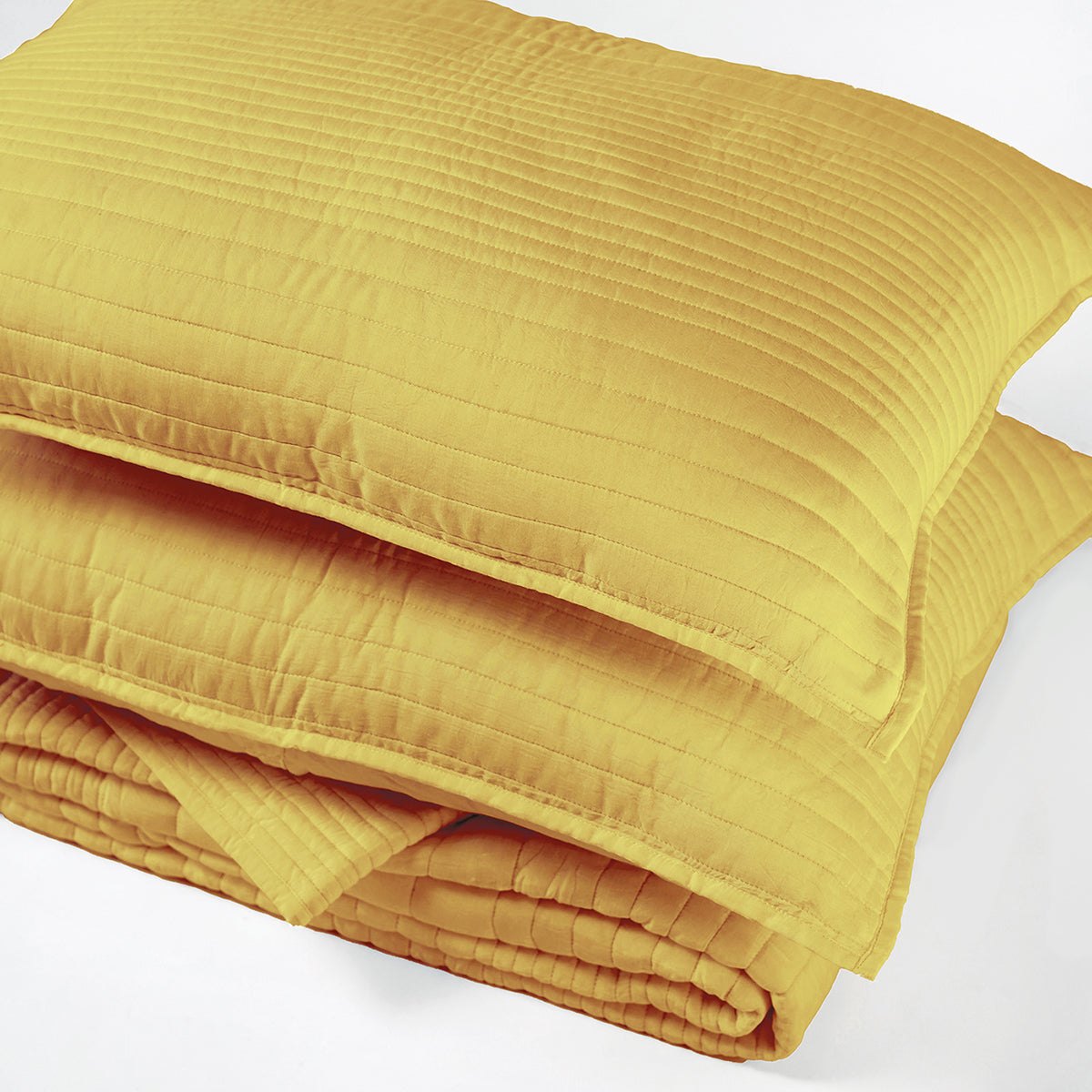 YELLOW luxury 300TC cotton satin Quilt with coordinated pillow cases, Sizes available
