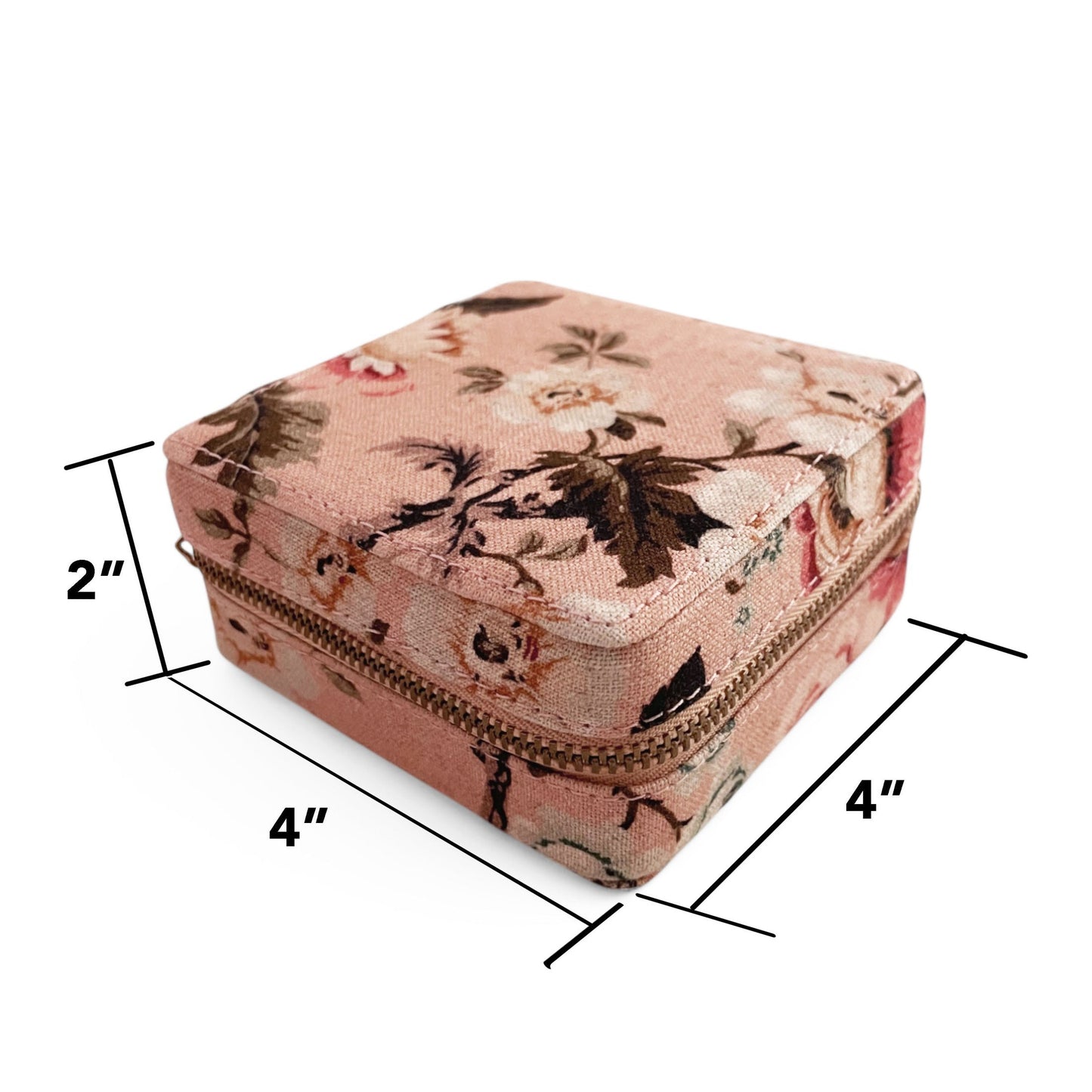 AMOUR BLUSH Vintage Rose print, Square box, with 2 pouches