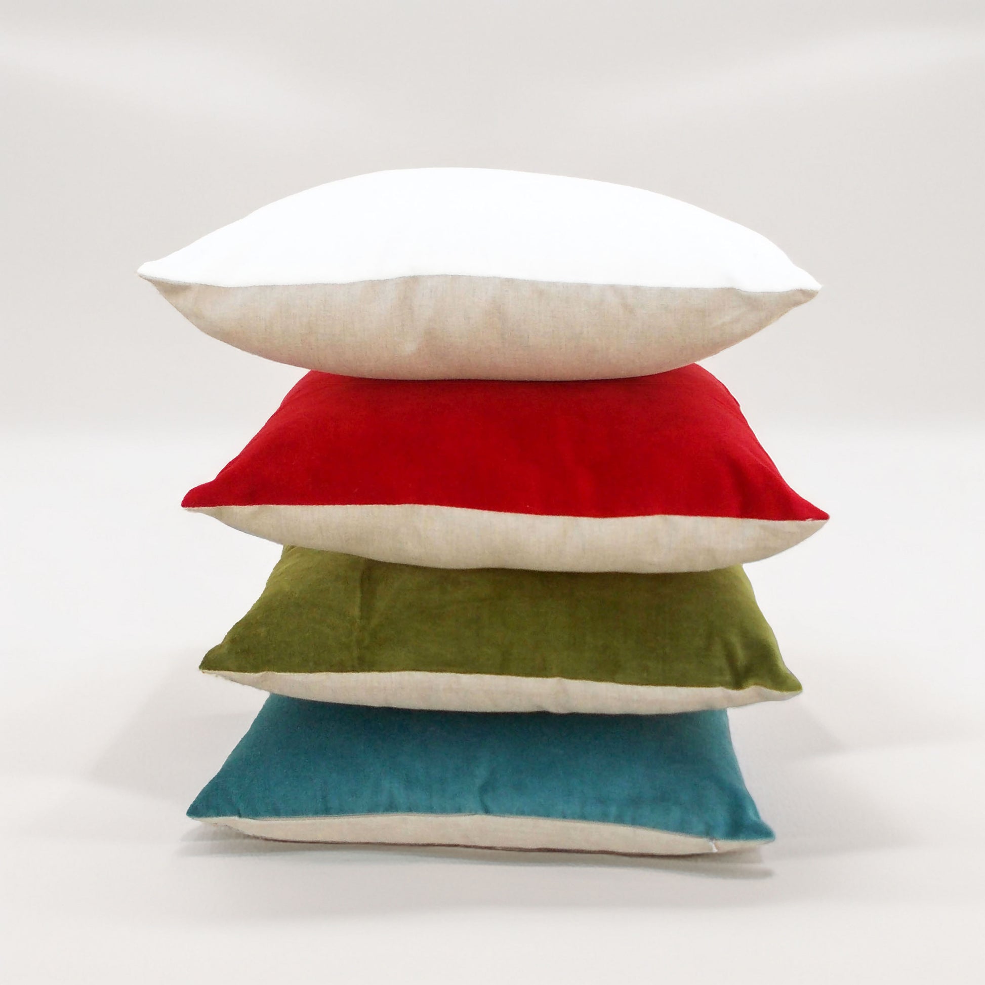 Christmas Red Velvet and Linen Reversible Cushion cover - Vliving