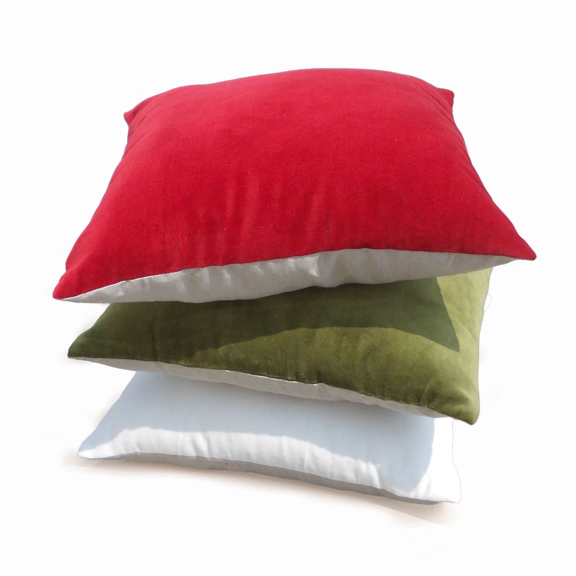Christmas Red Velvet and Linen Reversible Cushion cover - Vliving