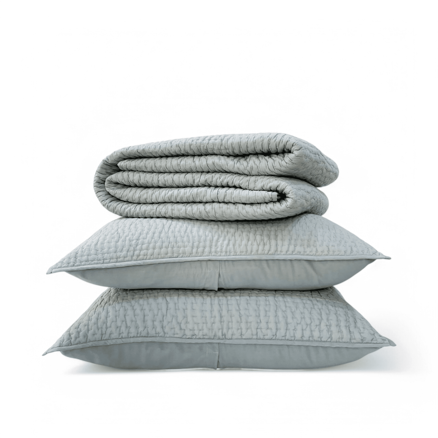 DUCK EGG colour Kantha cotton quilted bed sets, Sizes available