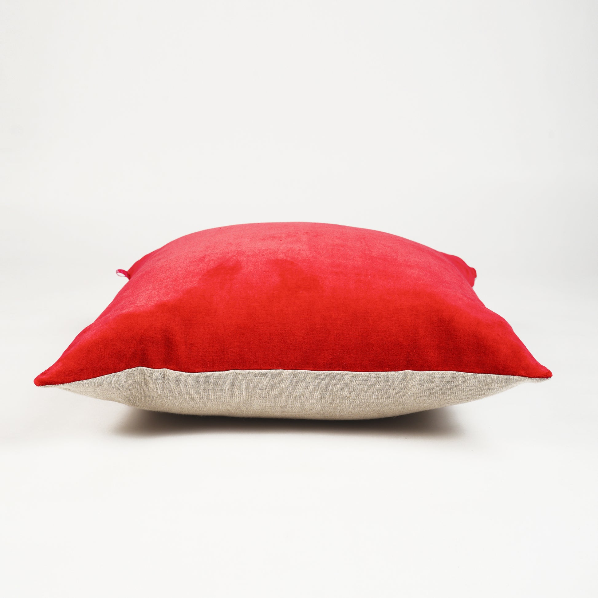 Christmas Red Velvet and Linen Reversible Cushion cover - Vliving