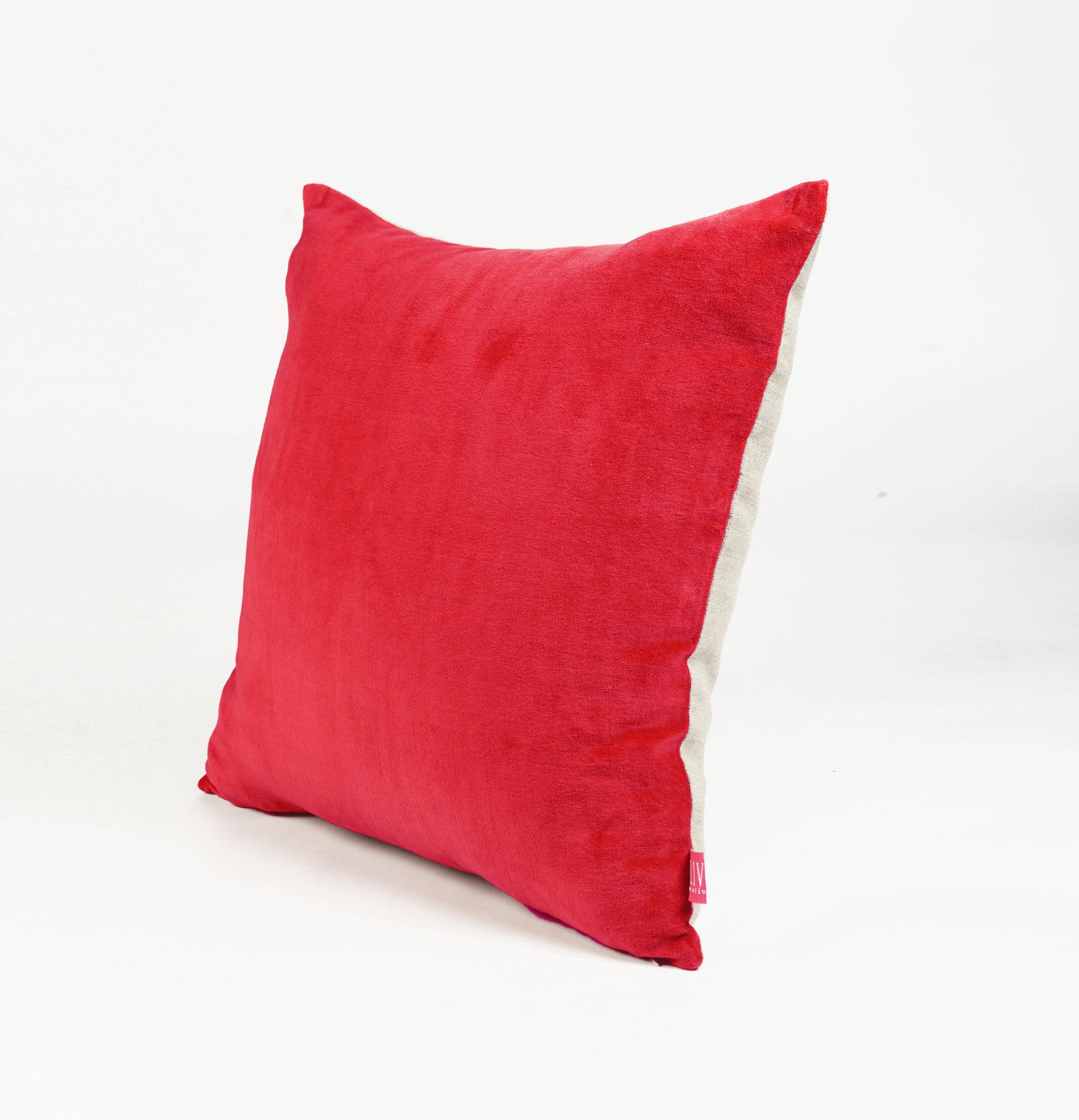 Christmas Red Velvet and Linen Reversible Cushion cover - Vliving