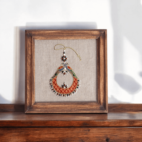 ROYAL TEEKA - Indian jewellery wall art, embroidery and applique in hoop OR wooden frame