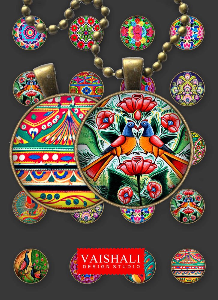 Truck art, round pendants, digital downloads, 1.2 inch diameter