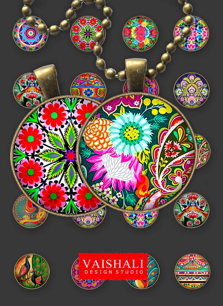 Truck art, round pendants, digital downloads, 1.2 inch diameter