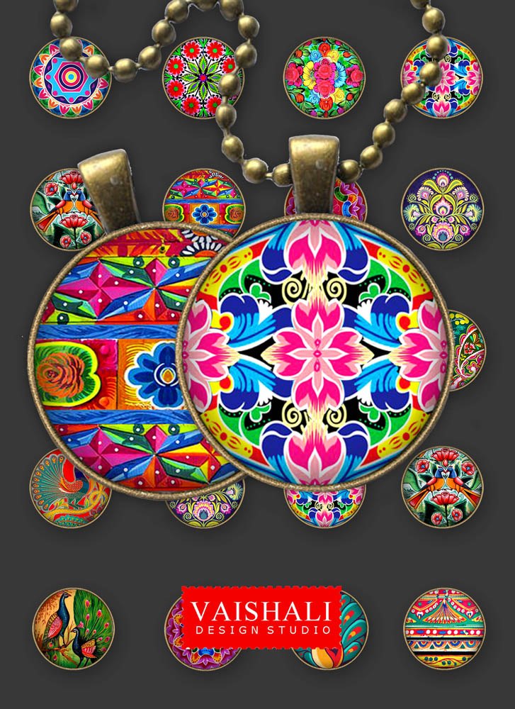 Truck art, round pendants, digital downloads, 1.2 inch diameter