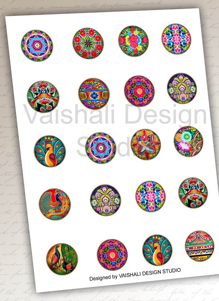 Truck art, round pendants, digital downloads, 1.2 inch diameter