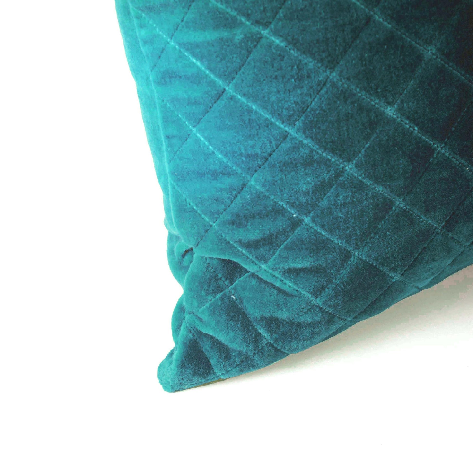DARK TURQUOISE Quilted velvet pillow cover, solid colour throw pillow, colours and sizes available