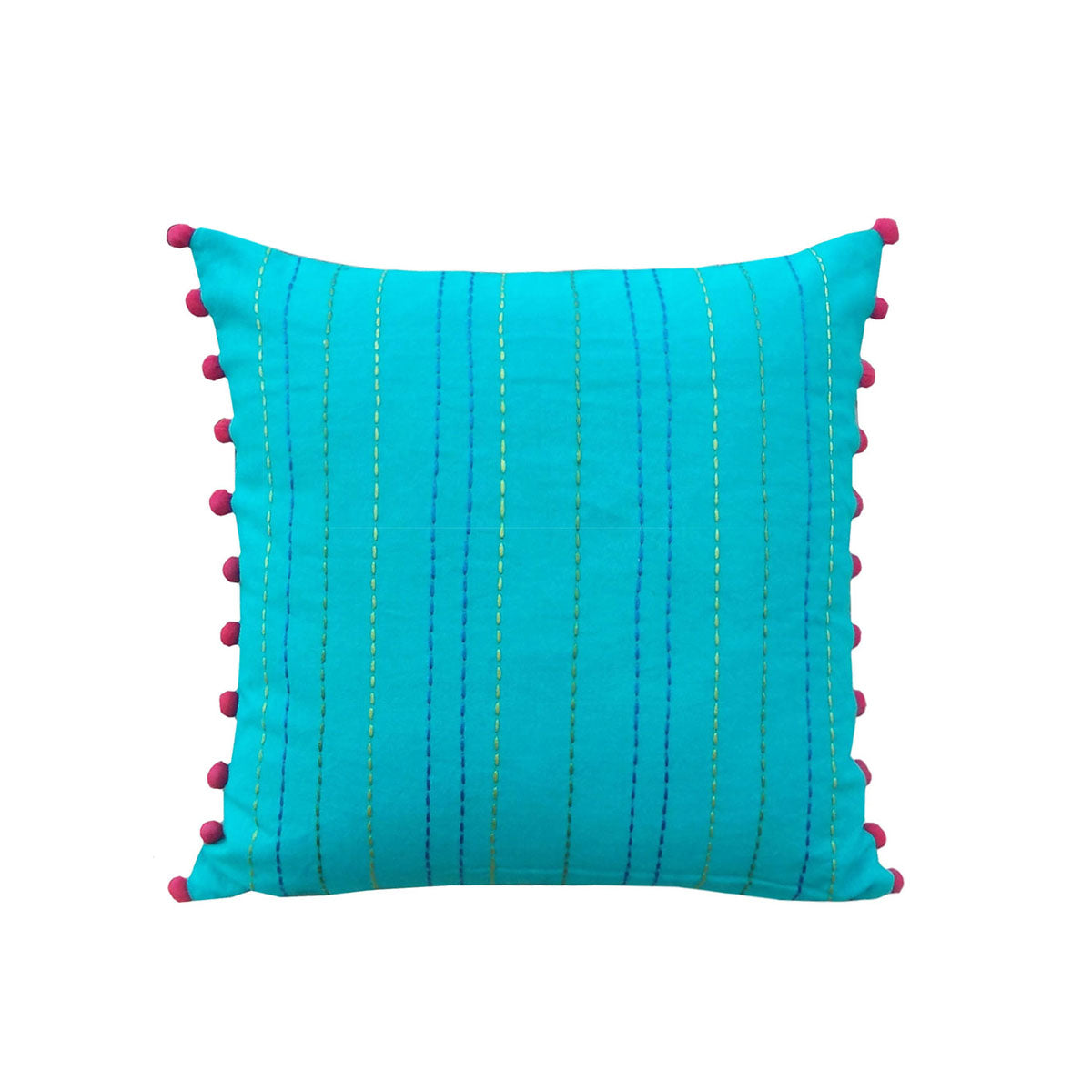 Stylized Solid - Turquoise rice stitch Cushion Cover