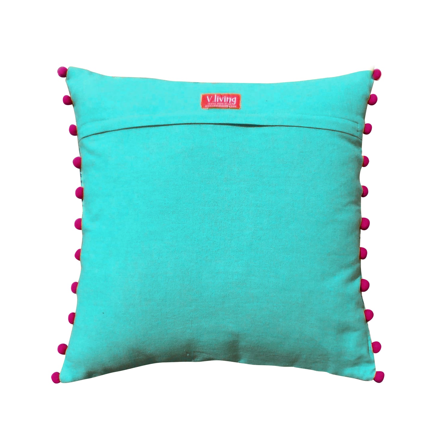 Stylized Solid - Turquoise rice stitch Cushion Cover - Vliving