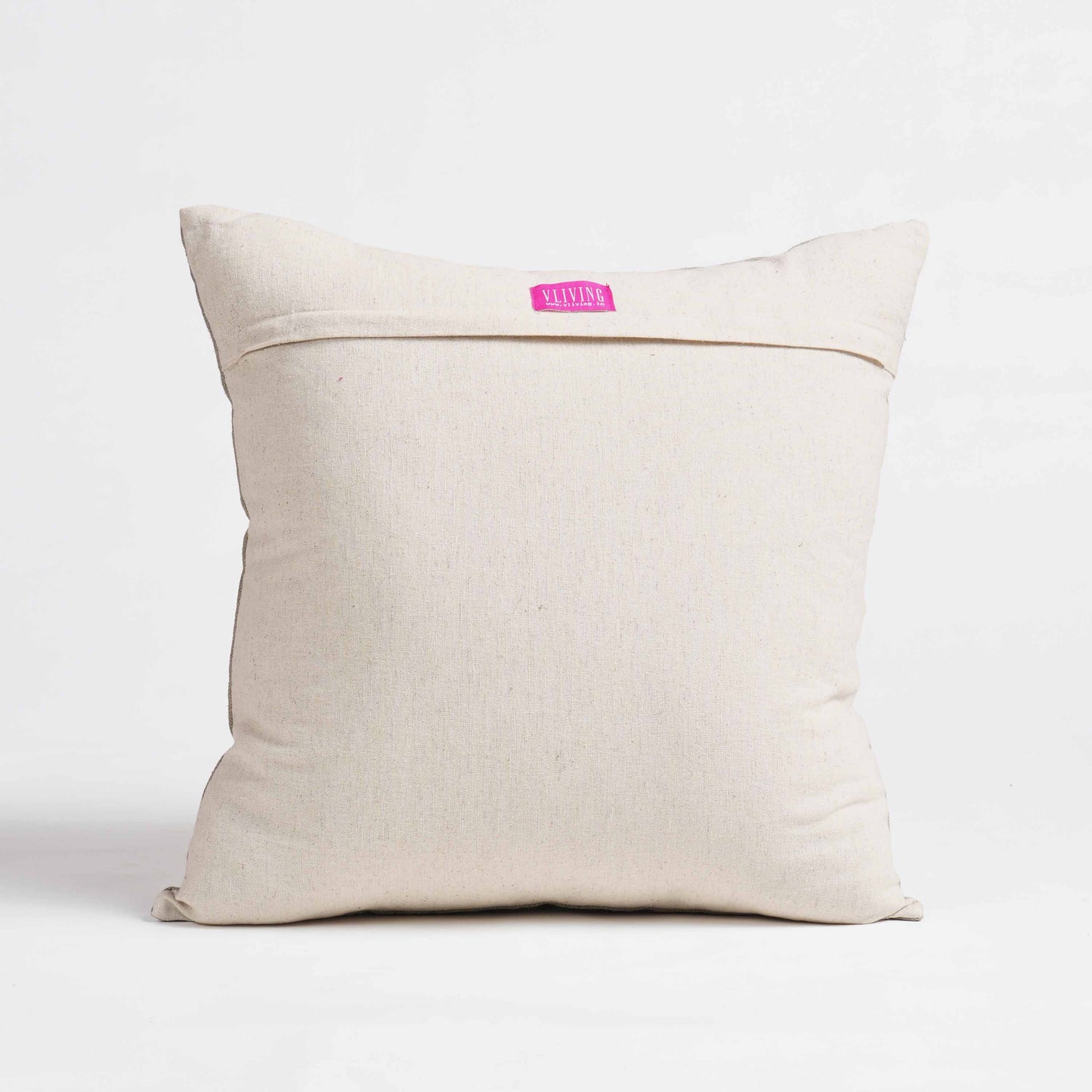 PURE ELEMENTS - Luxury Hand-Interlaced Faux Raffia Pillow Cover – 18x18 inches - cross pattern