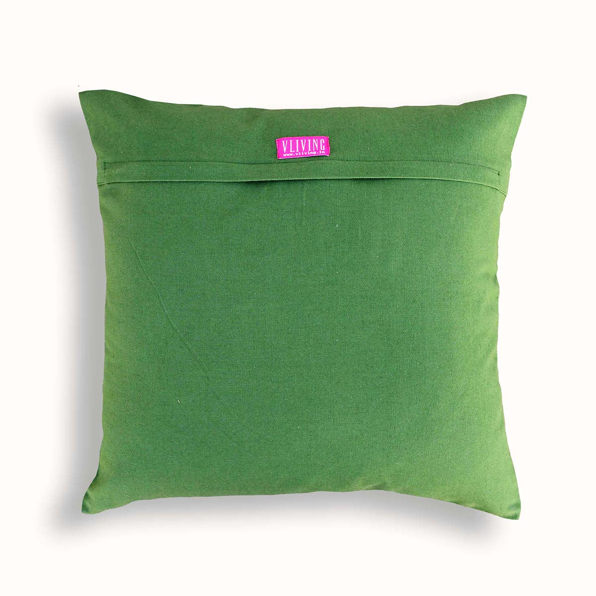 Green throw pillow cover, Kalamkari print cushion cover