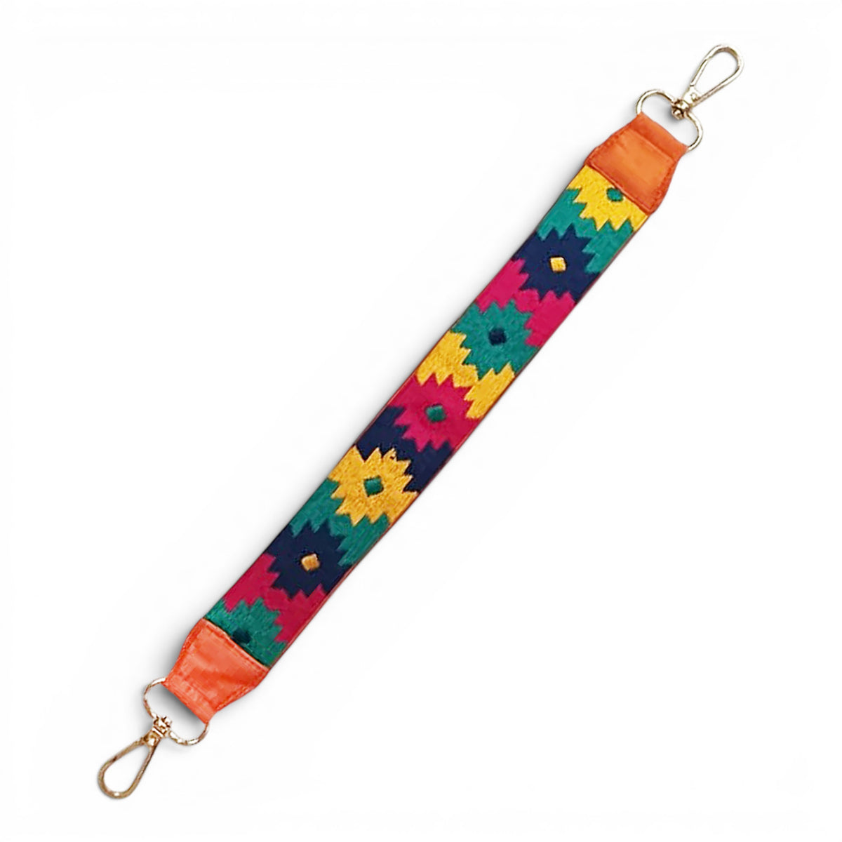 Faux Silk Quilted Hobo Bag | Tangerine | Hand Embroidered Handle | 3 Handle Sizes