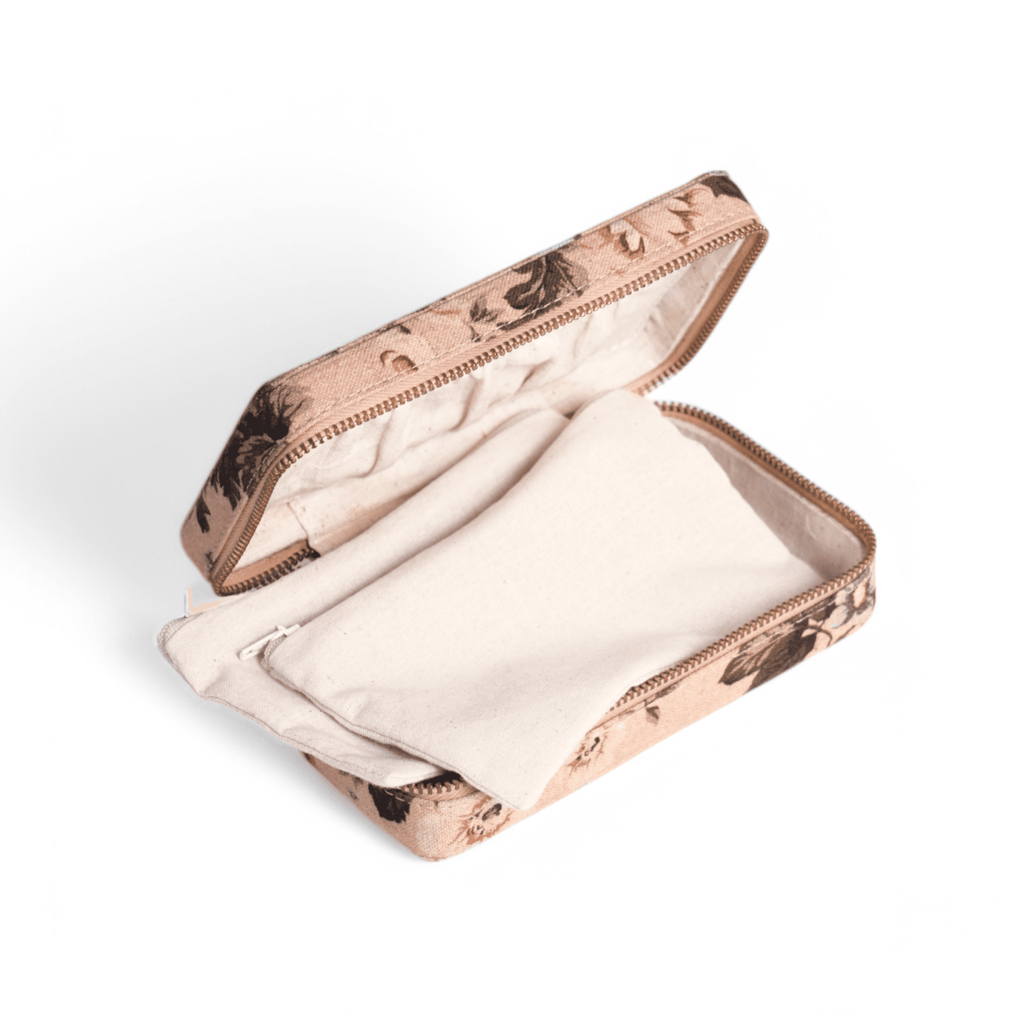 AMOUR BLUSH Vintage Rose print, Rectangular box, with 2 pouches