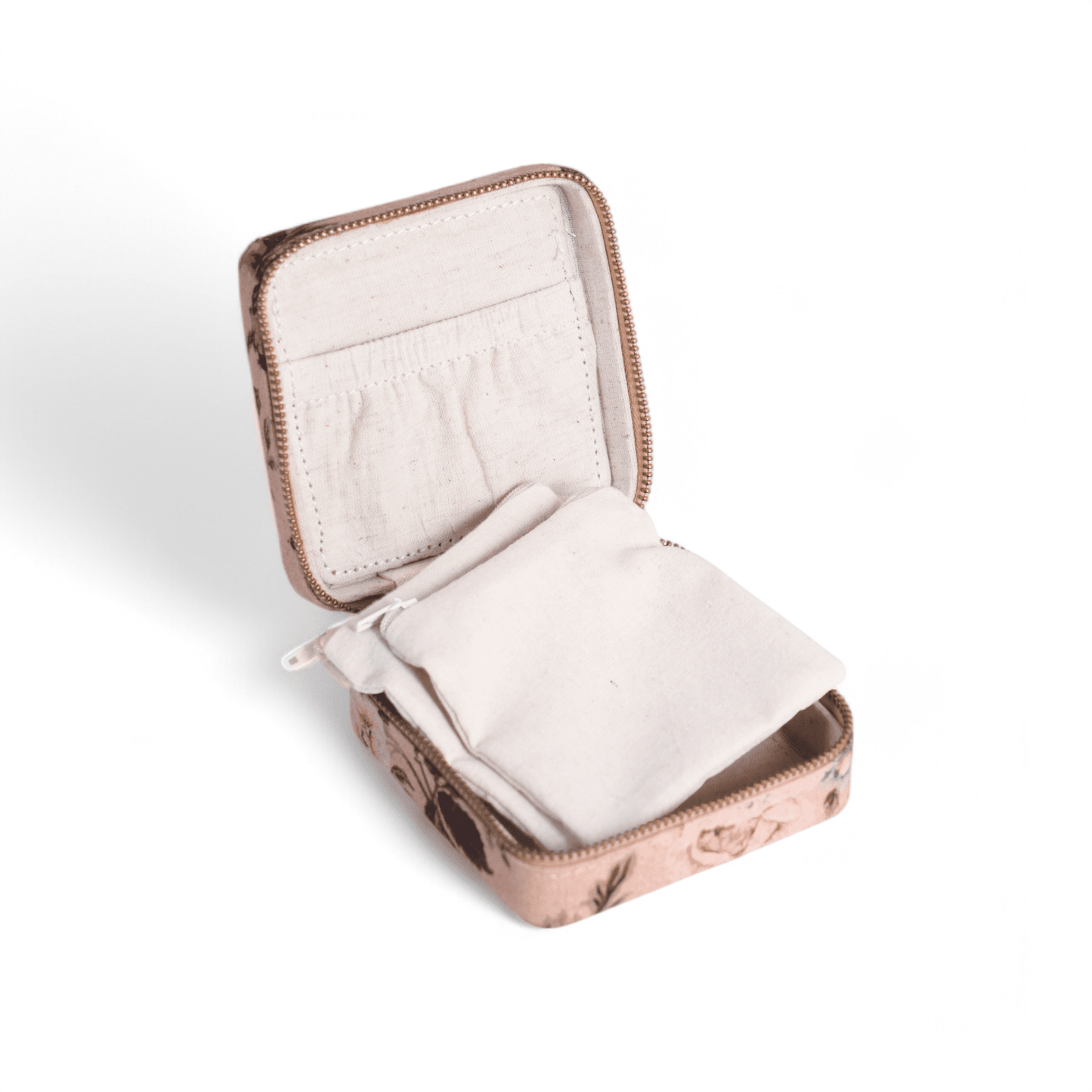 AMOUR BLUSH Vintage Rose print, Square box, with 2 pouches