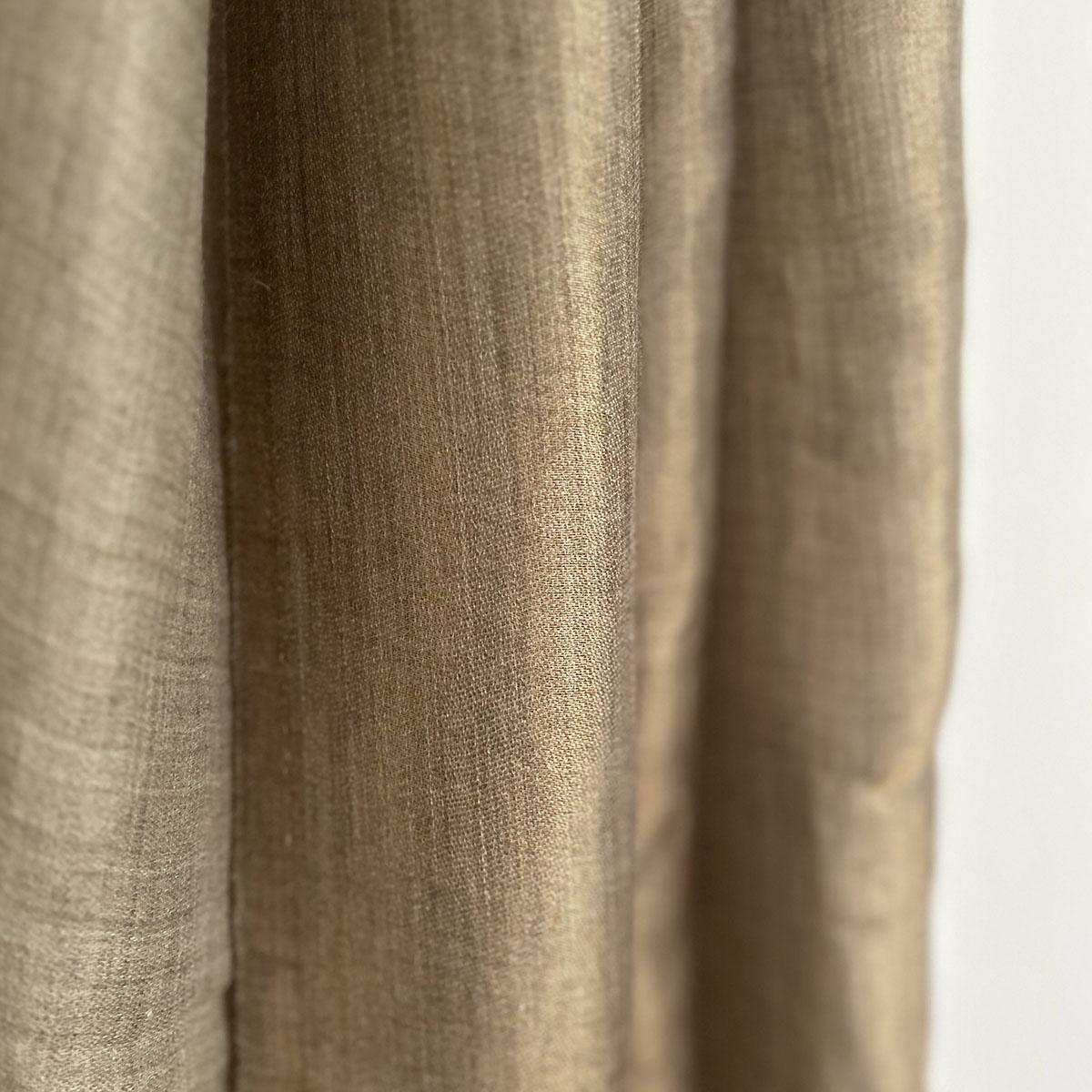 Beige and gold fine wool and zari scarf, reversible stole