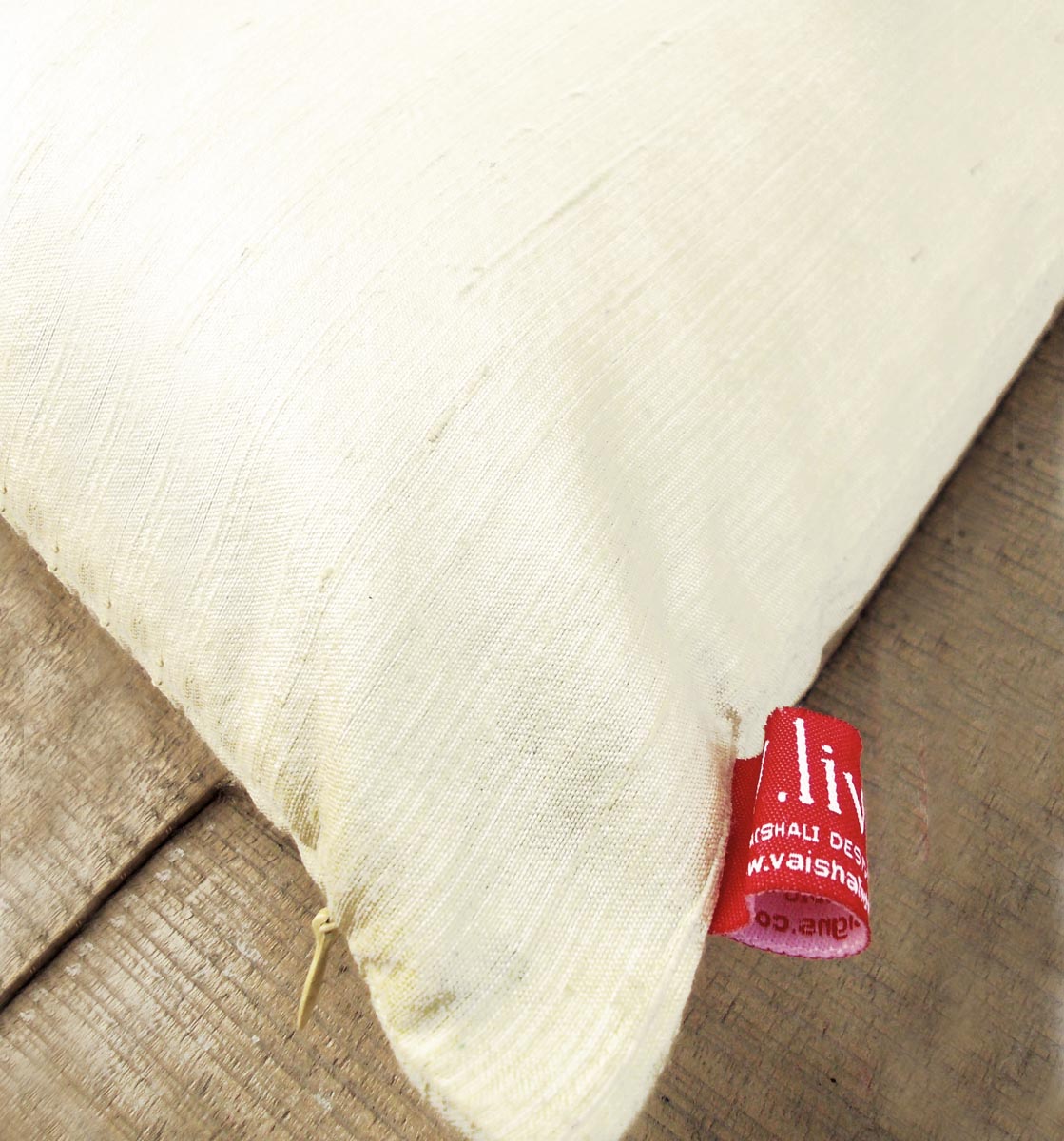 Off white solid pure silk pillow cover, sizes available