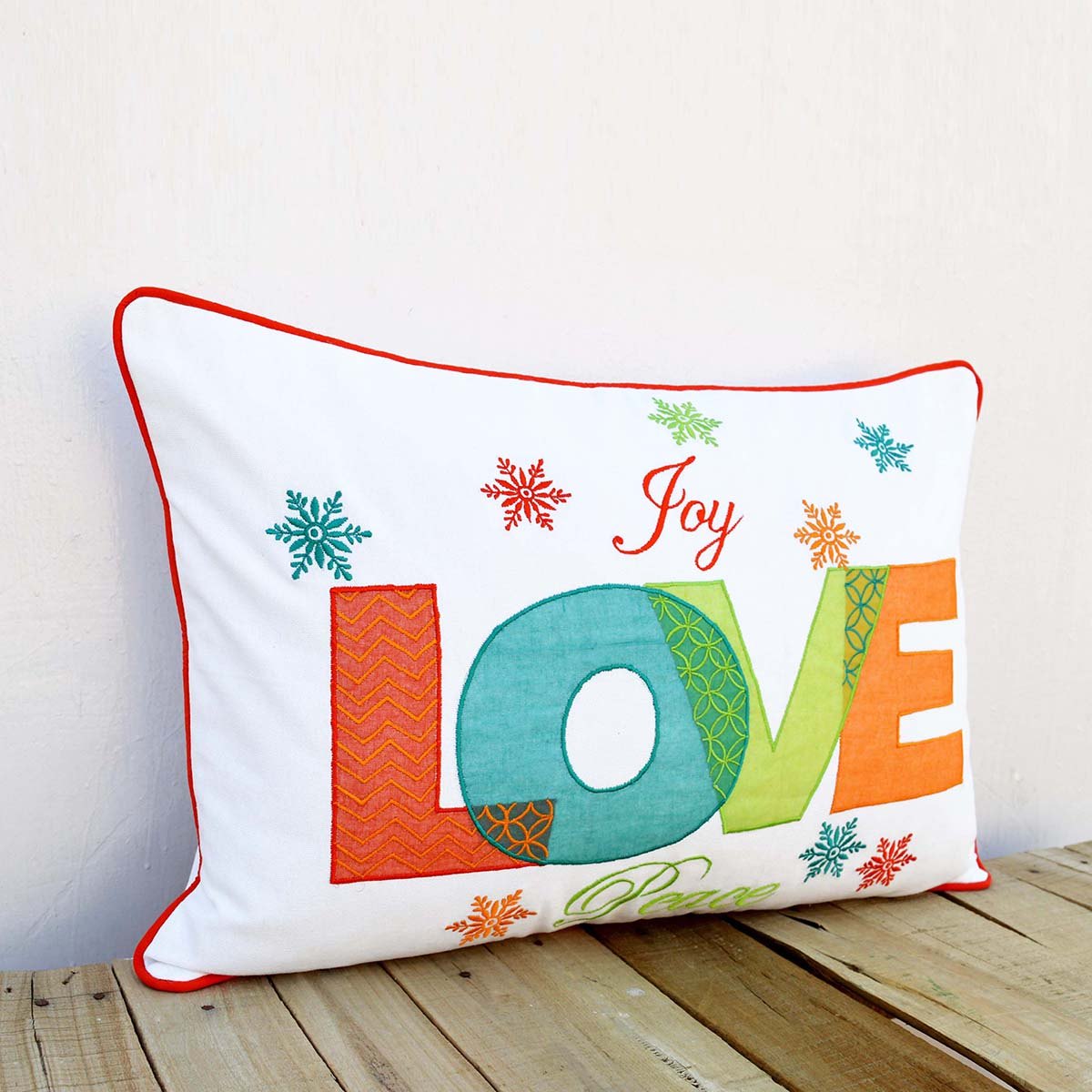 Christmas pillow cover, Love pillow, embroidered cushion cover