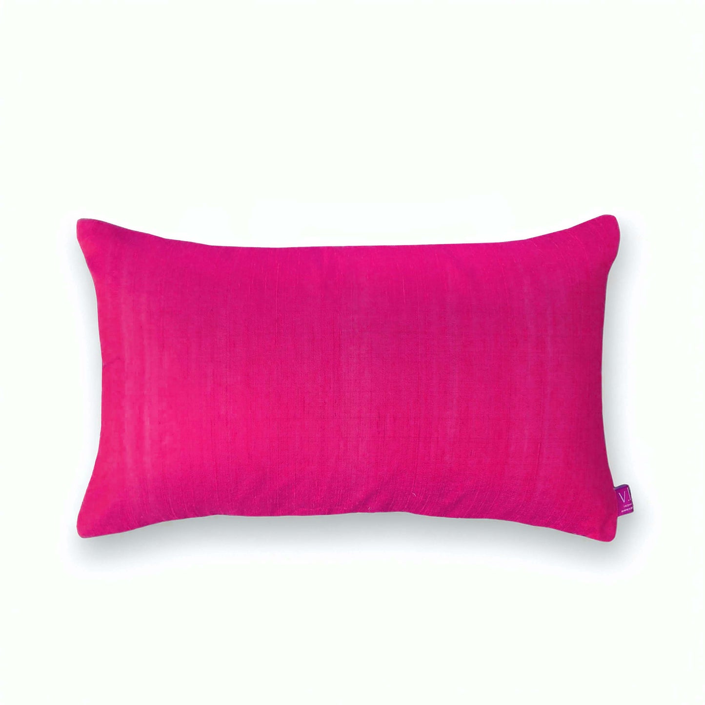 Hot pink solid pure silk pillow cover, sizes available