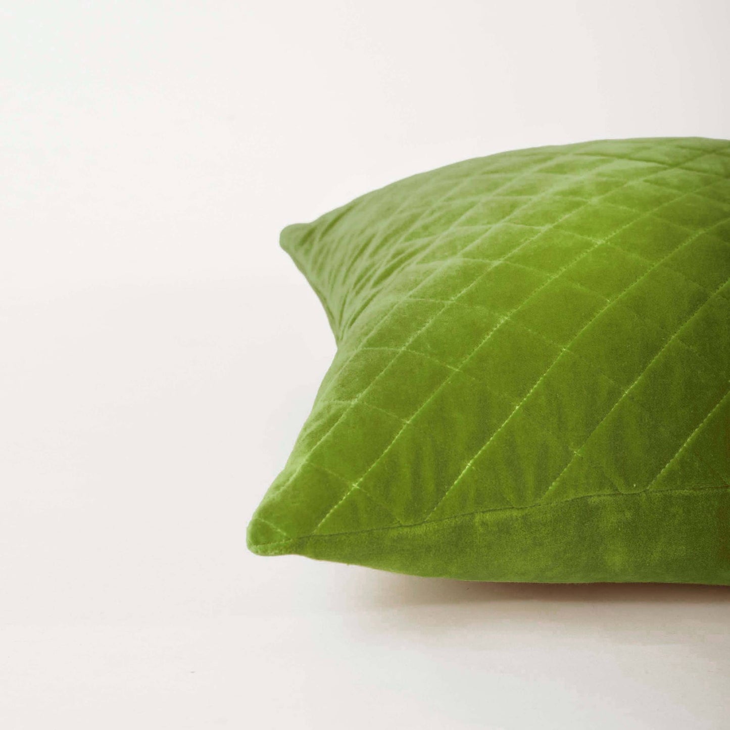 Lush GREEN Quilted velvet pillow cover, solid colour throw pillow, colours and sizes available