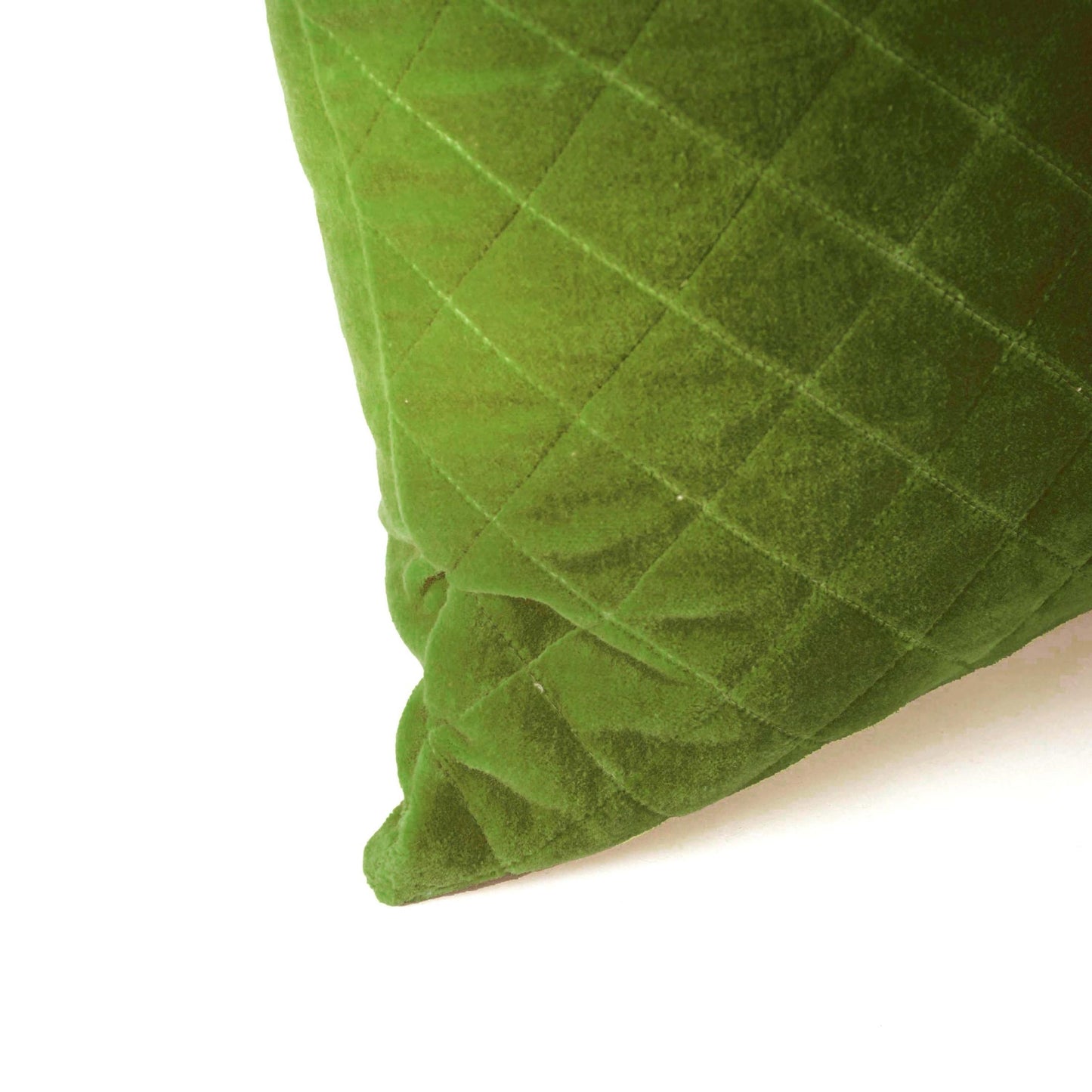 Lush GREEN Quilted velvet pillow cover, solid colour throw pillow, colours and sizes available