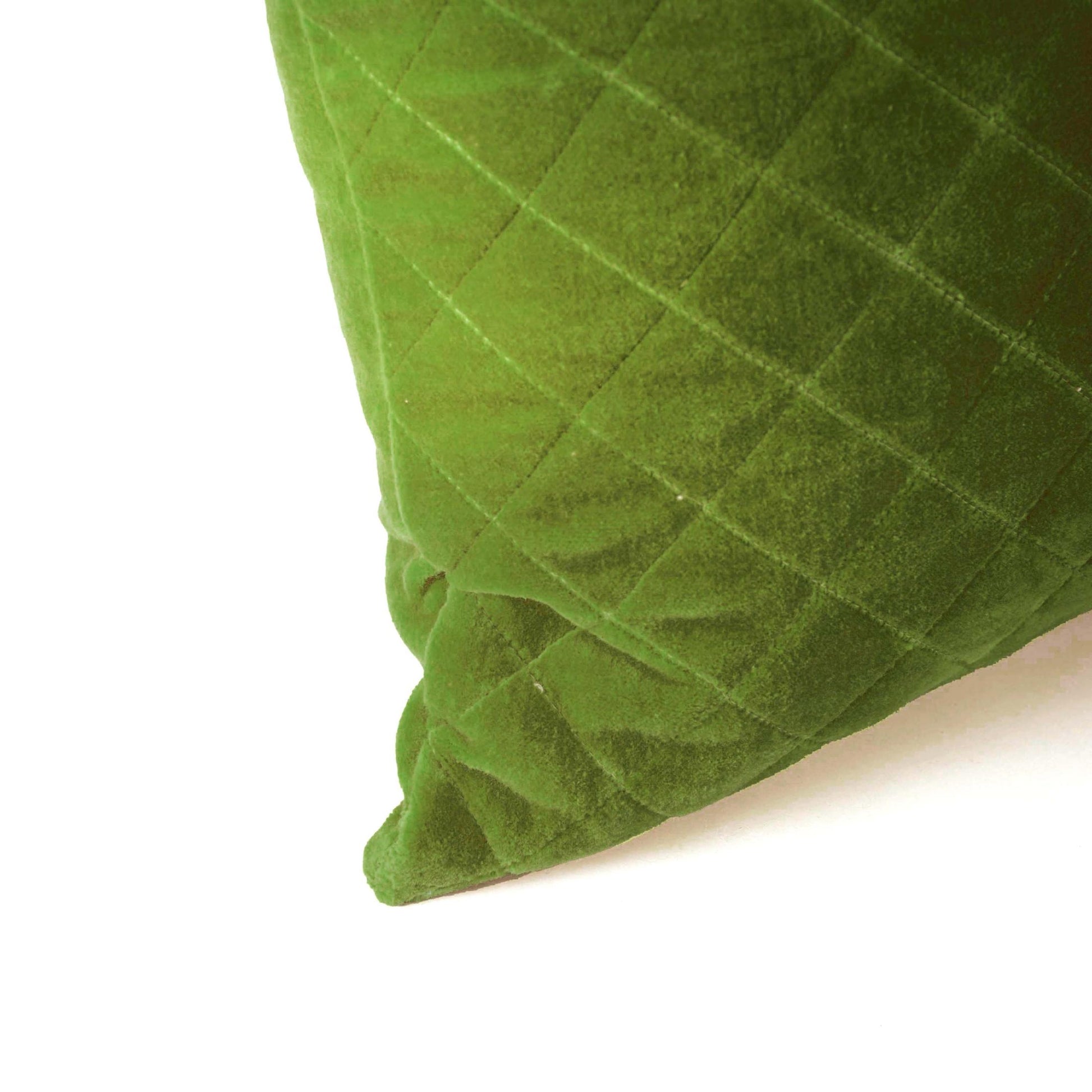 Lush GREEN Quilted velvet pillow cover, solid colour throw pillow, colours and sizes available