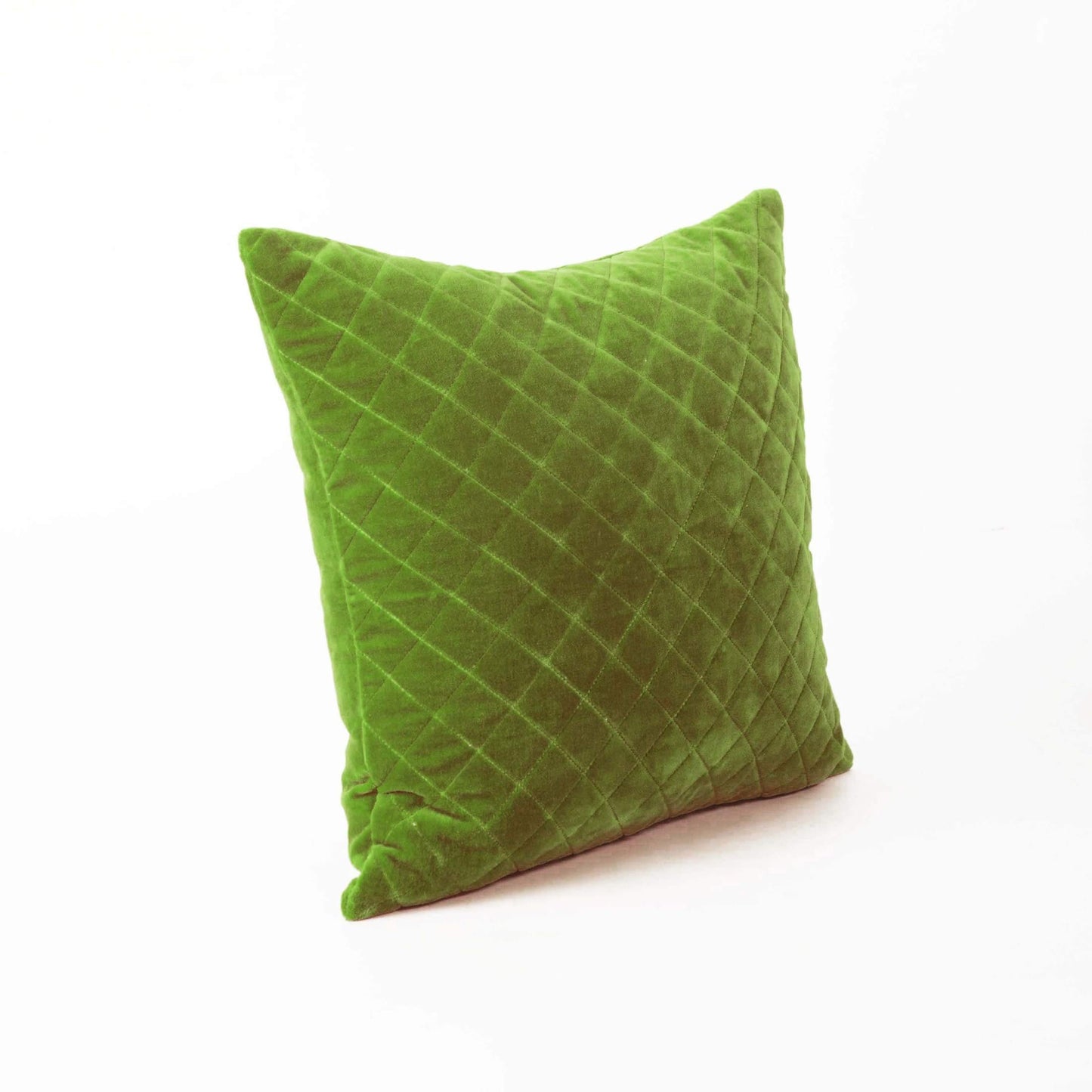 Lush GREEN Quilted velvet pillow cover, solid colour throw pillow, colours and sizes available