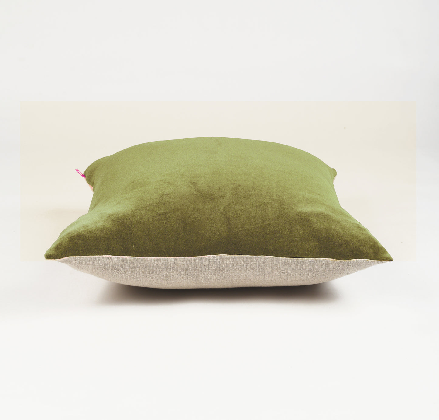 Green Velvet and Linen Reversible Cushion cover, sizes available - Vliving