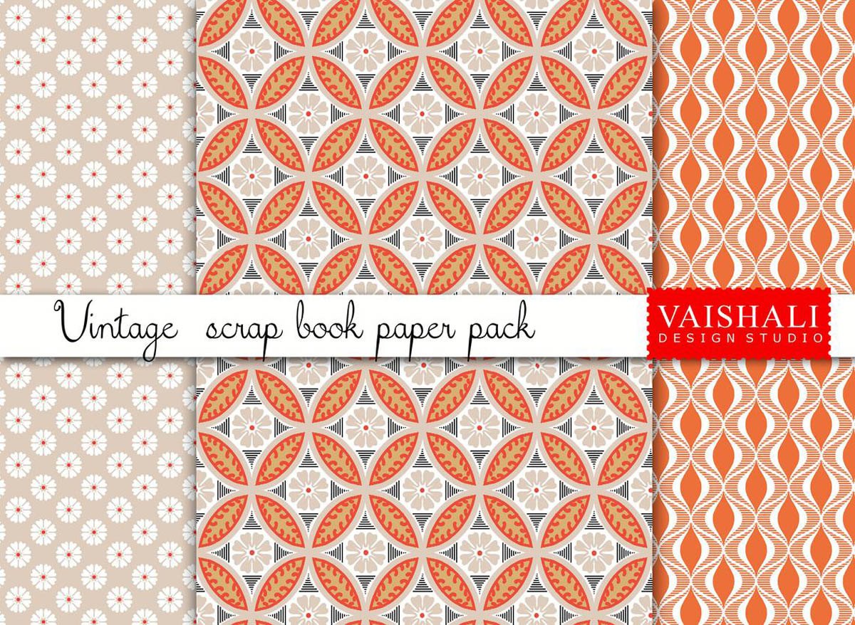 Vintage TILE prints,rust, neutral colour palette, 3 sheets, digital print downloads