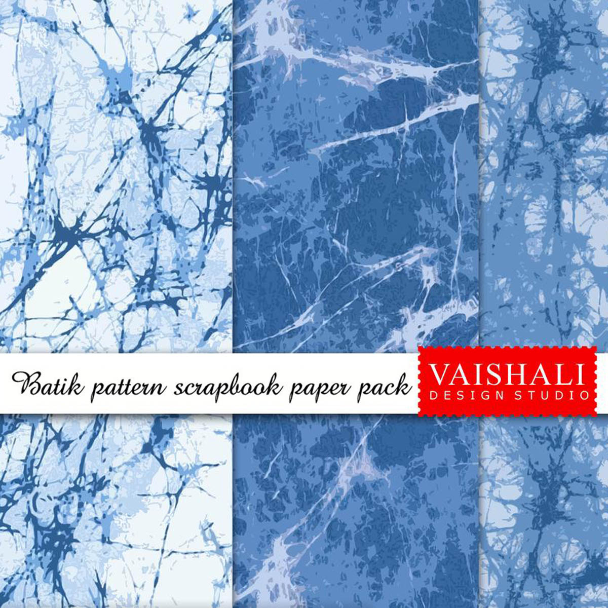 BATIK print texture,blue colour, 3 sheets, digital print downloads