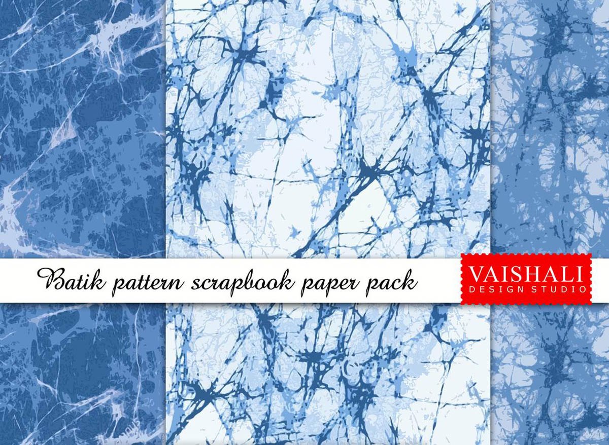 BATIK print texture,blue colour, 3 sheets, digital print downloads