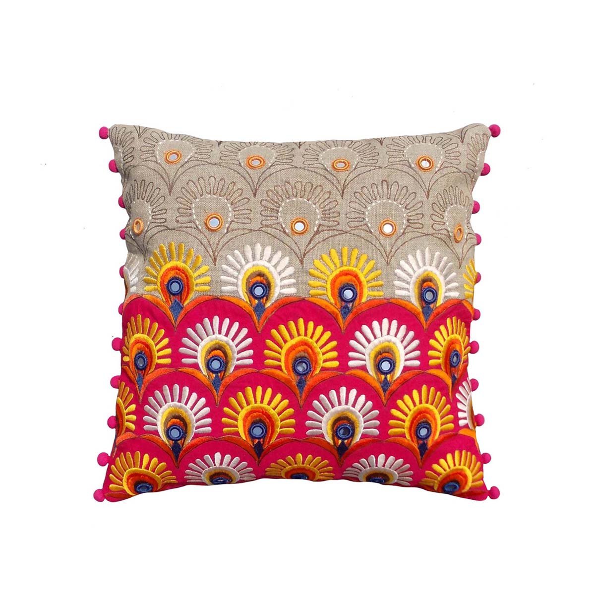 Folk kutch embroidery Cushion Cover