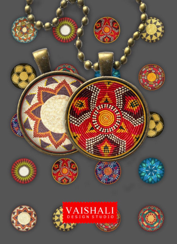 African basket circles, digital downloads, 1.2 inch diameter