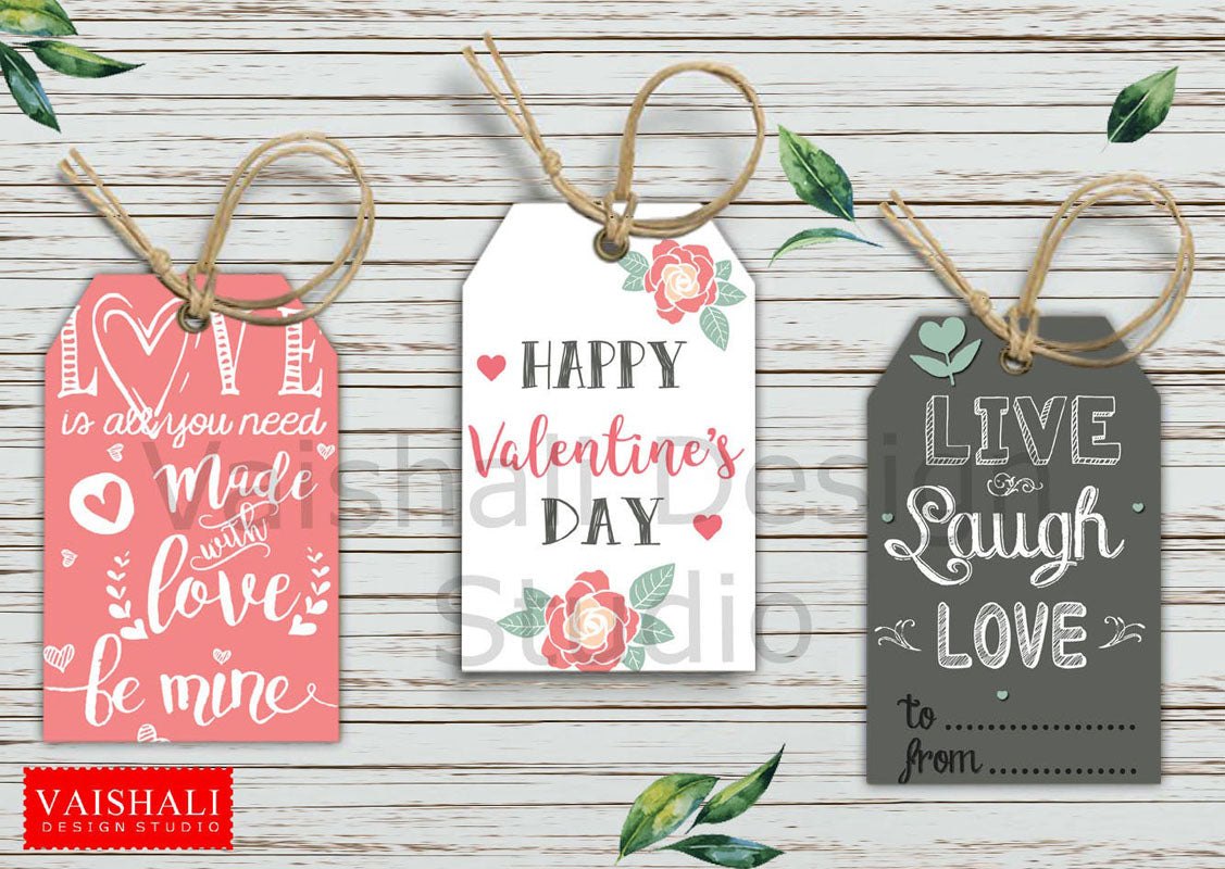 Valentine Gift Tags, chalkboard, Digital Print Download